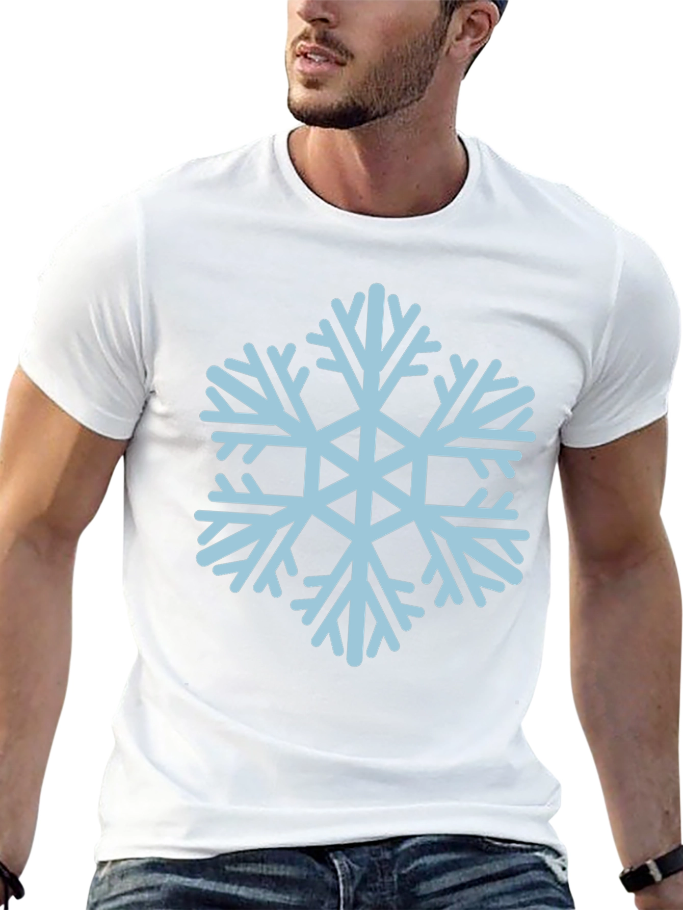Snowflake Graphic Tee - Black Casual T-Shirt