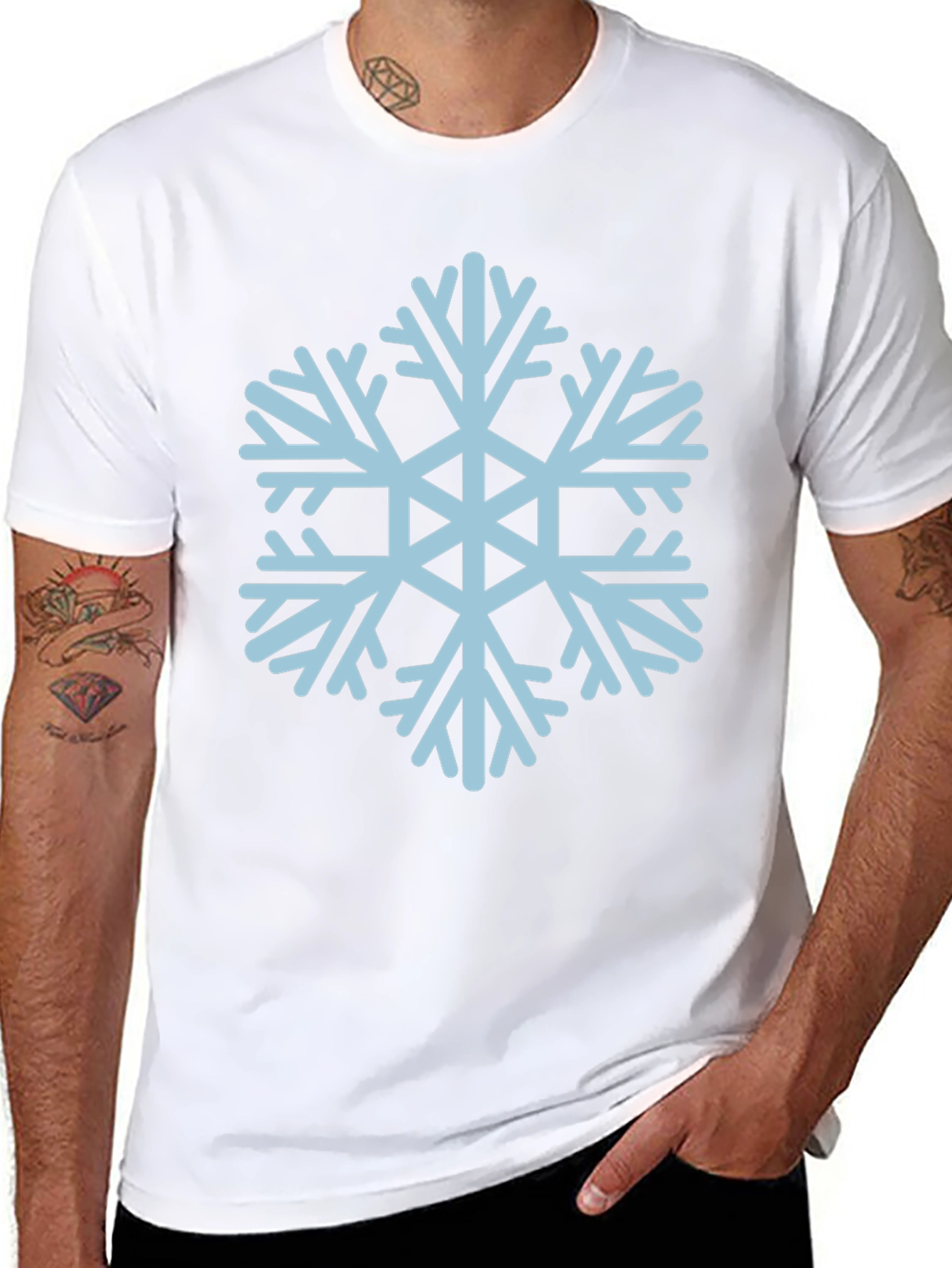 Snowflake Graphic Tee - Black Casual T-Shirt