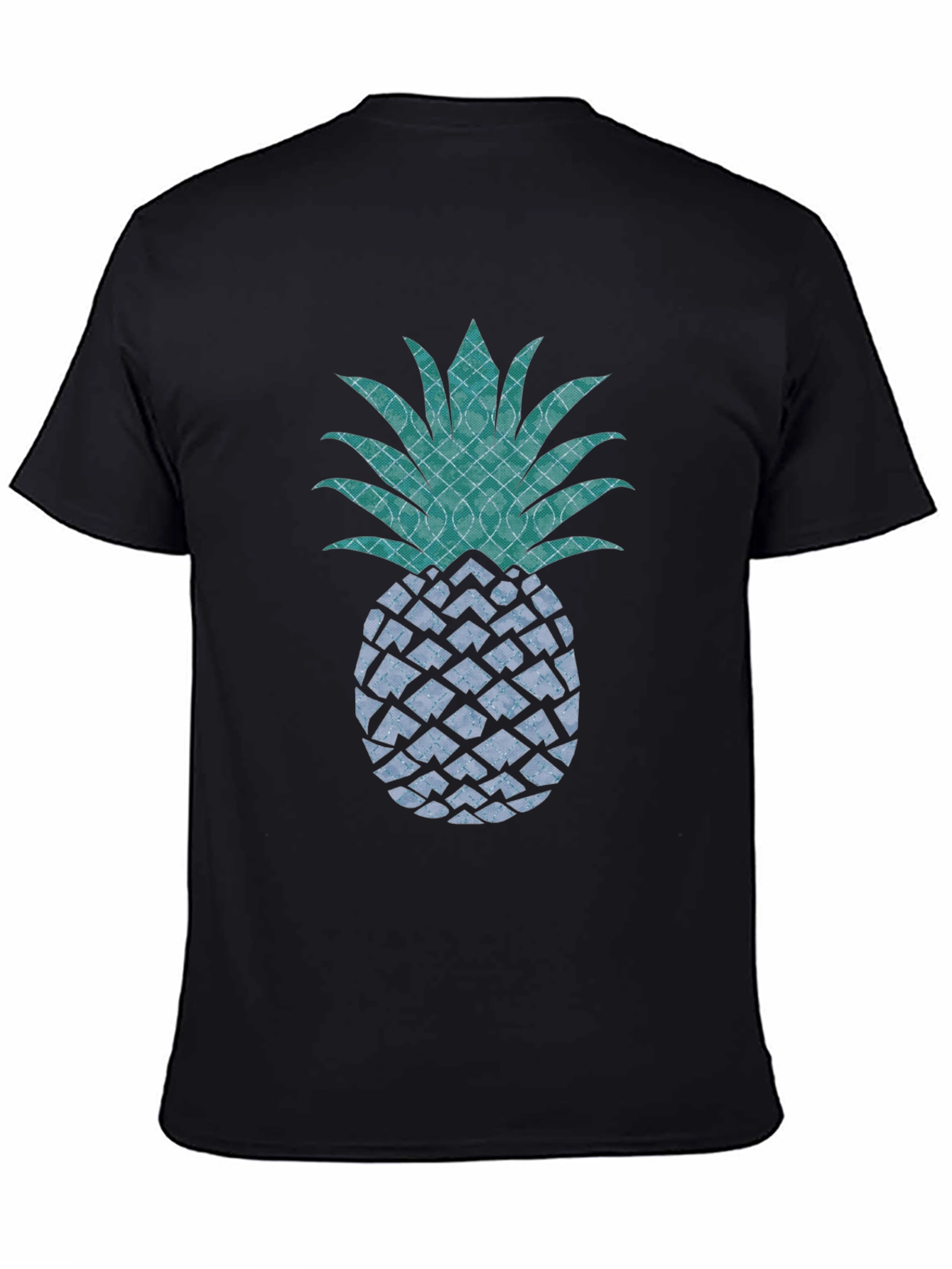 Stylish Pineapple Graphic Tee - Black Cotton T-Shirt