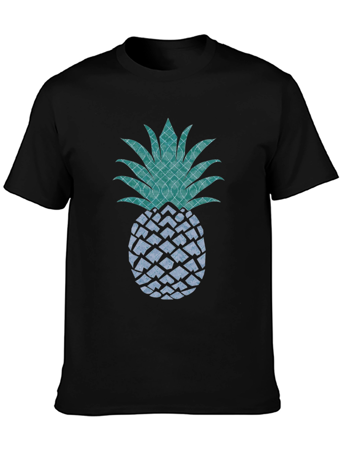 Stylish Pineapple Graphic Tee - Black Cotton T-Shirt