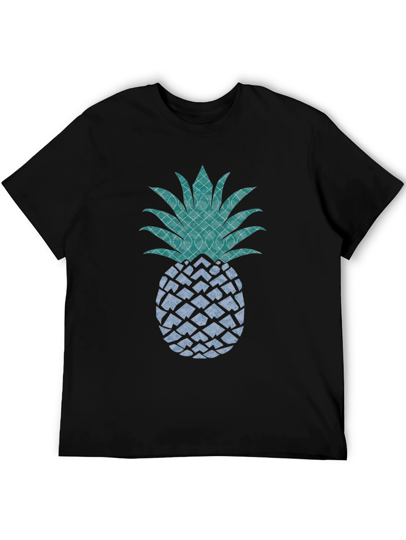Stylish Pineapple Graphic Tee - Black Cotton T-Shirt