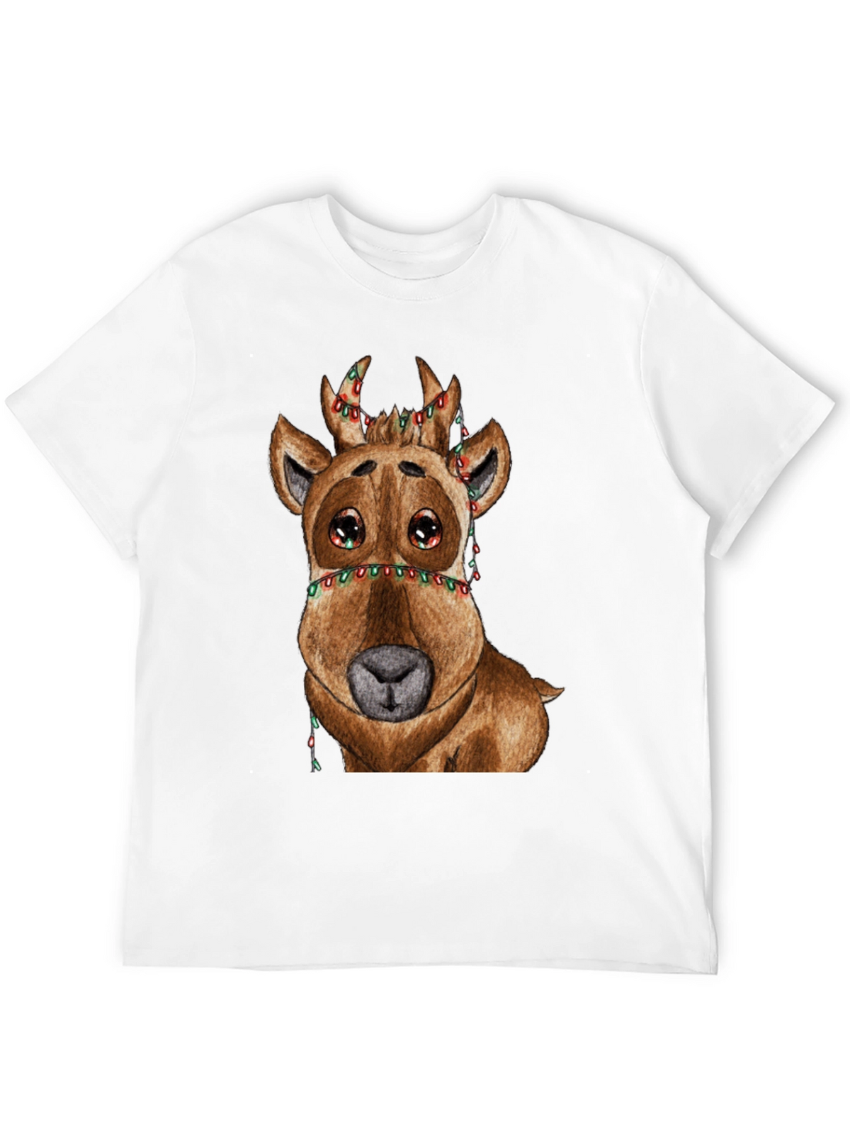 Reindeer Christmas Lights Graphic Tee