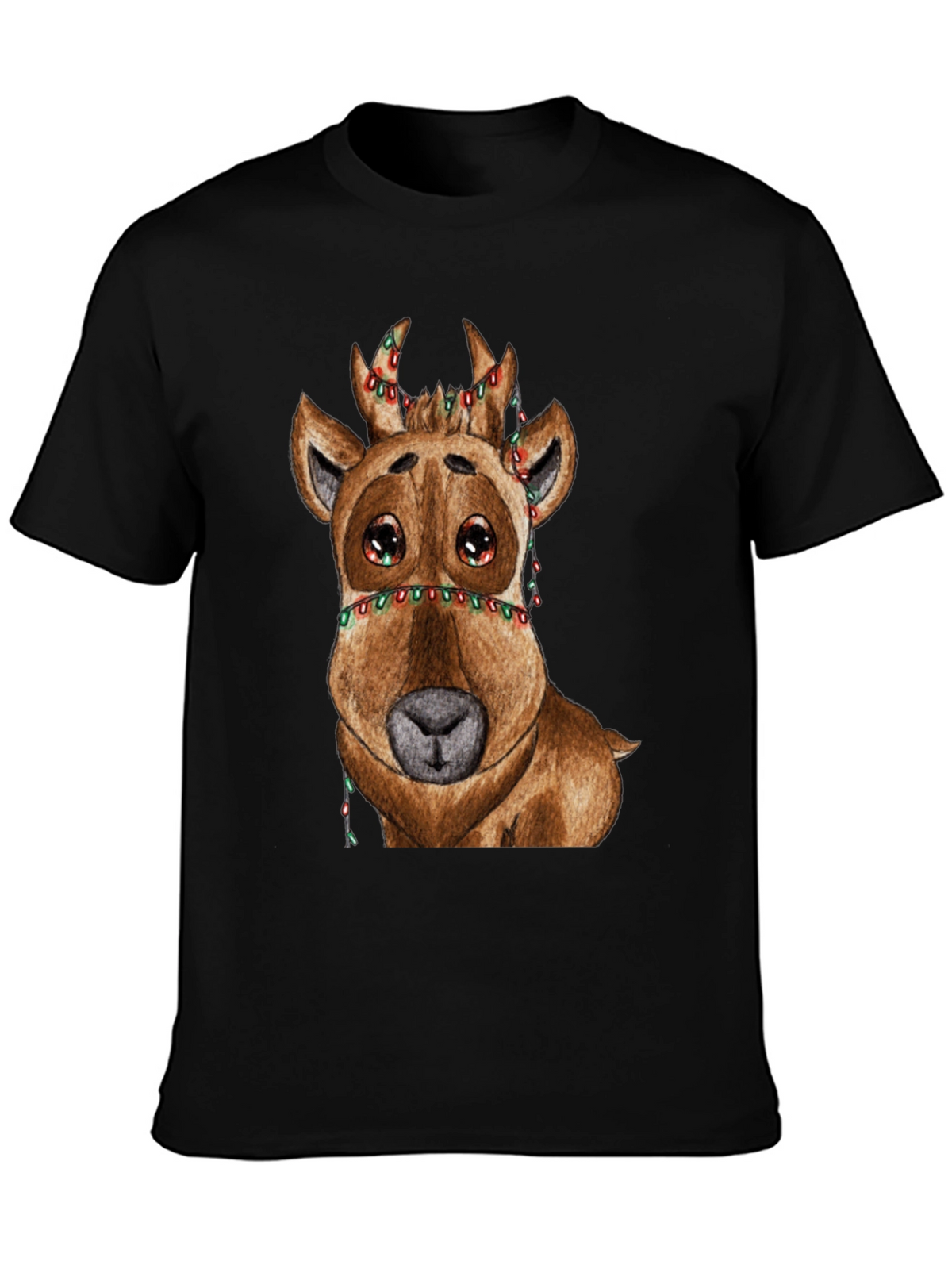 Reindeer Christmas Lights Graphic Tee