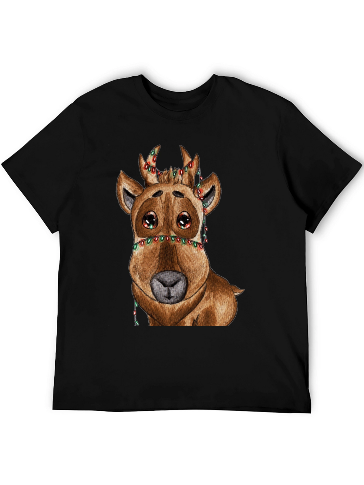 Reindeer Christmas Lights Graphic Tee