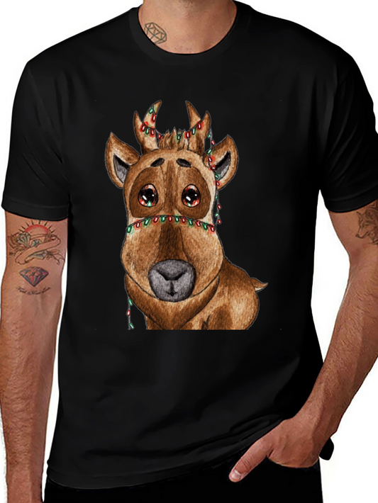 Reindeer Christmas Lights Graphic Tee