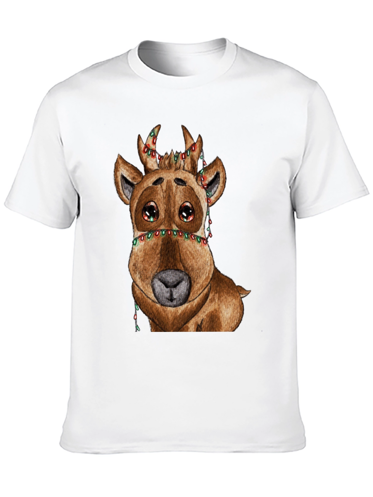 Reindeer Christmas Lights Graphic Tee