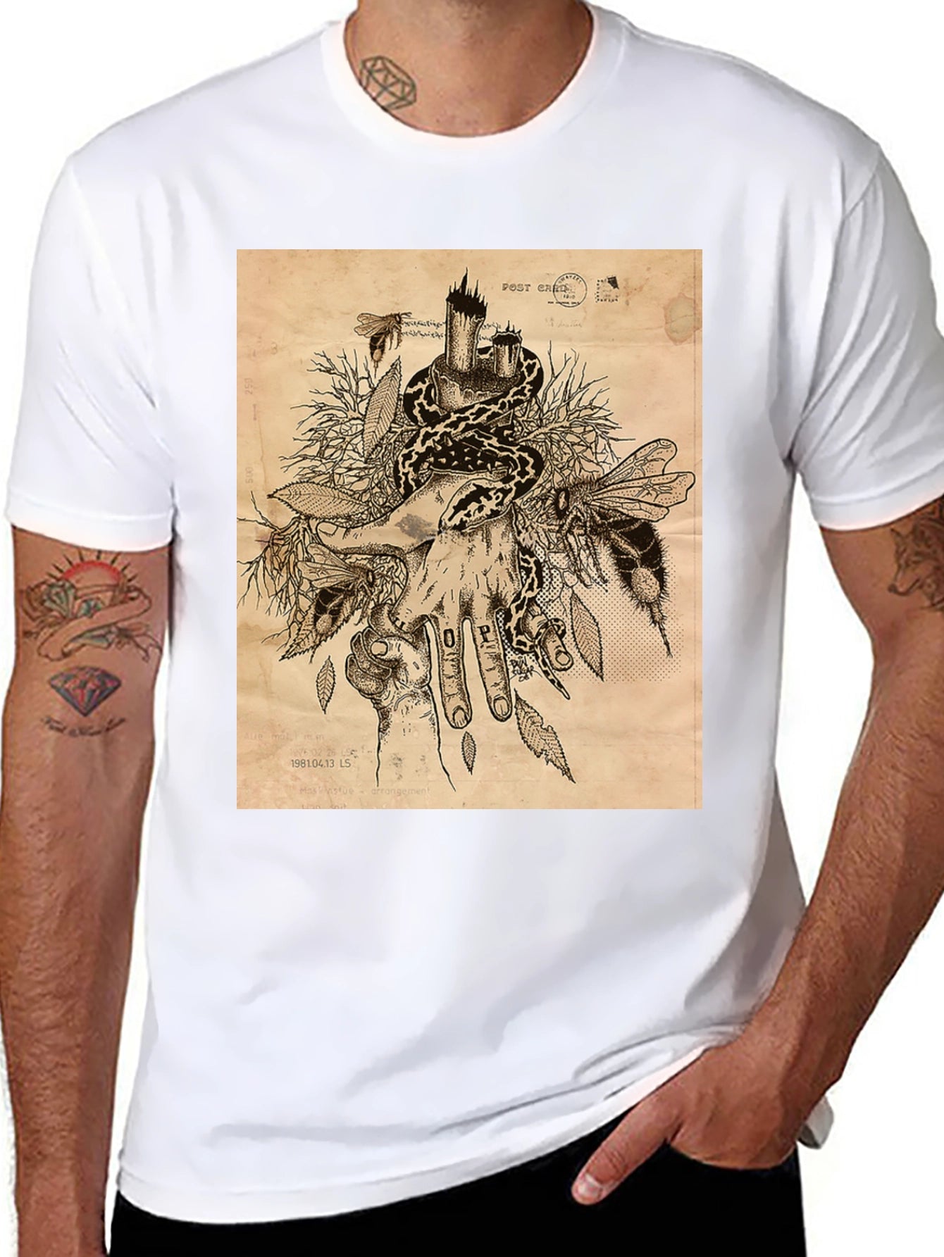 Snake and Bees T-Shirt - Unique Graphic Tee