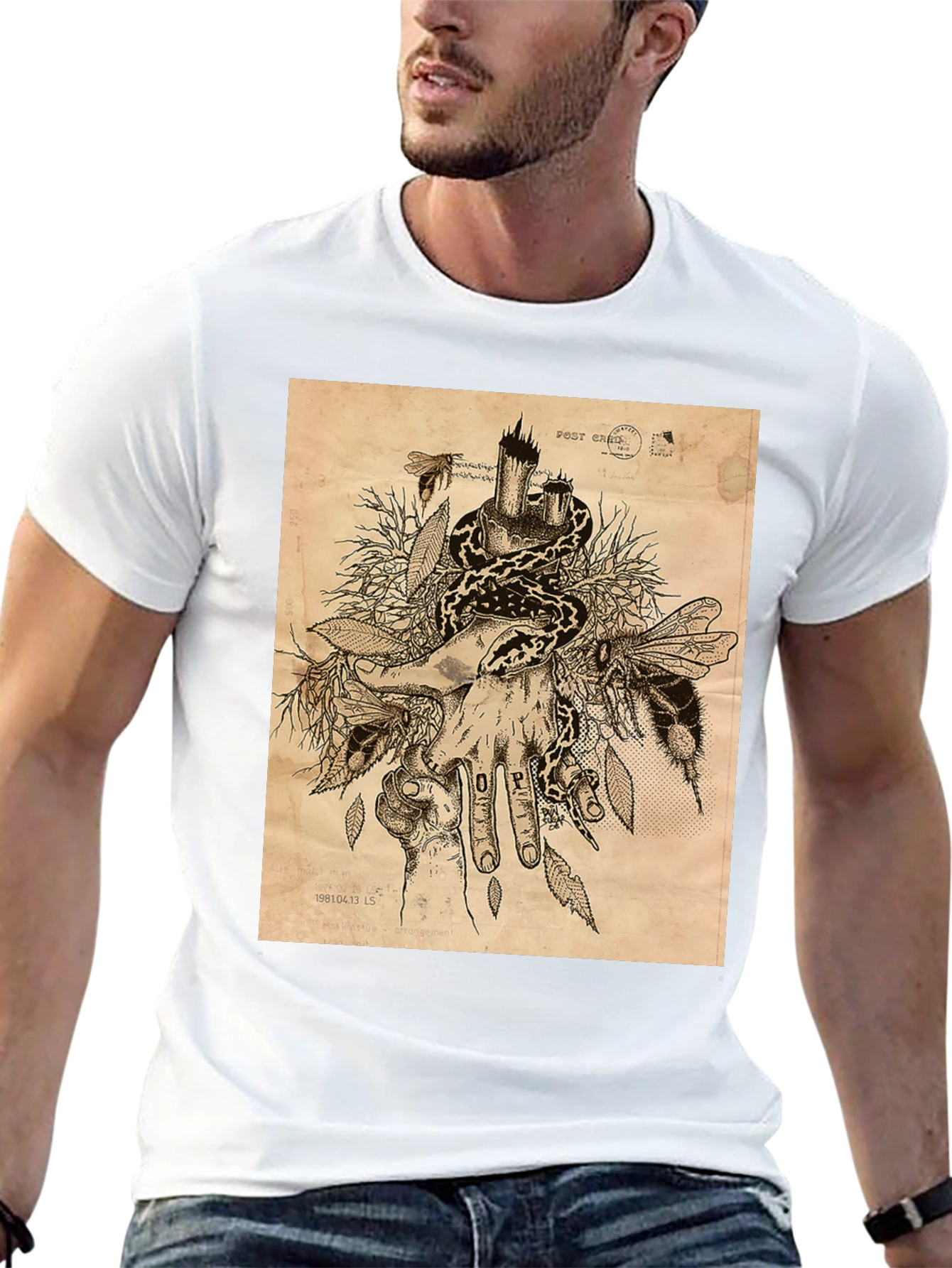 Snake and Bees T-Shirt - Unique Graphic Tee