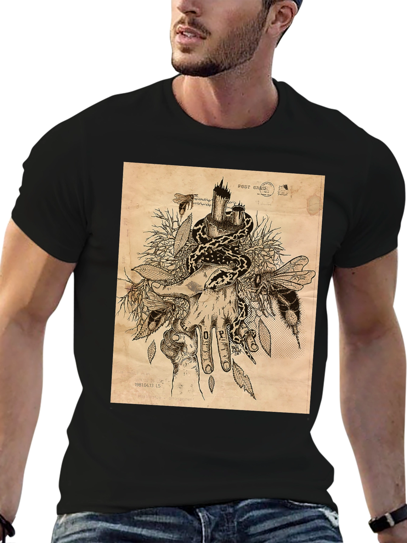 Snake and Bees T-Shirt - Unique Graphic Tee