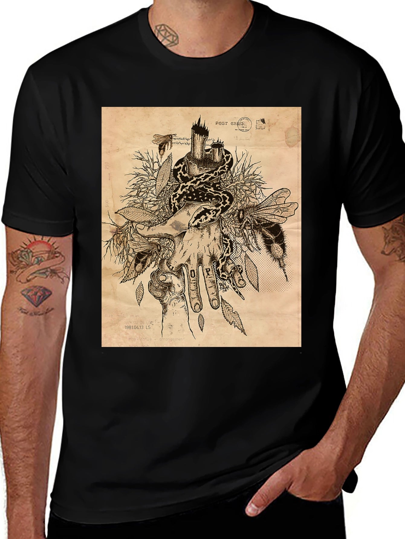 Snake and Bees T-Shirt - Unique Graphic Tee