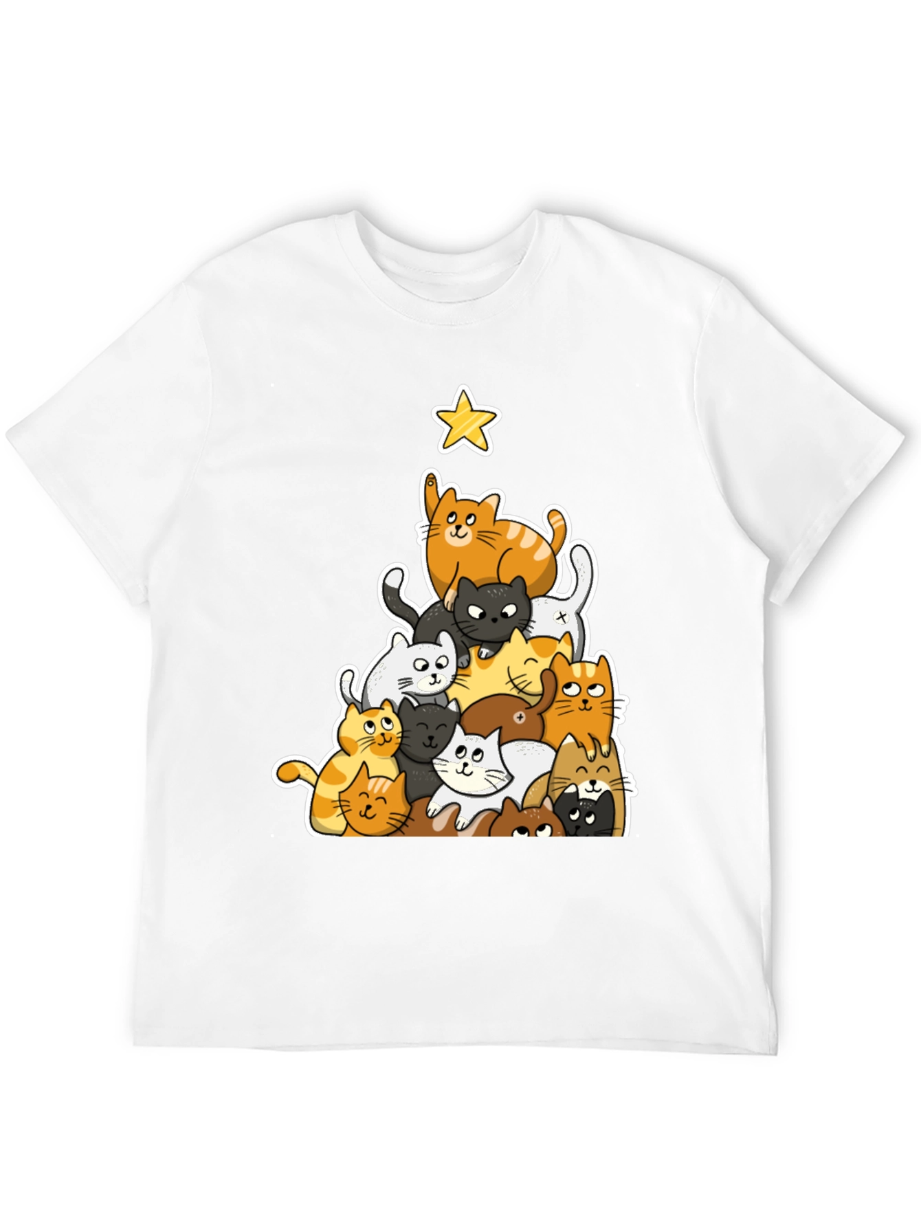 Cat Christmas Tree Graphic Tee
