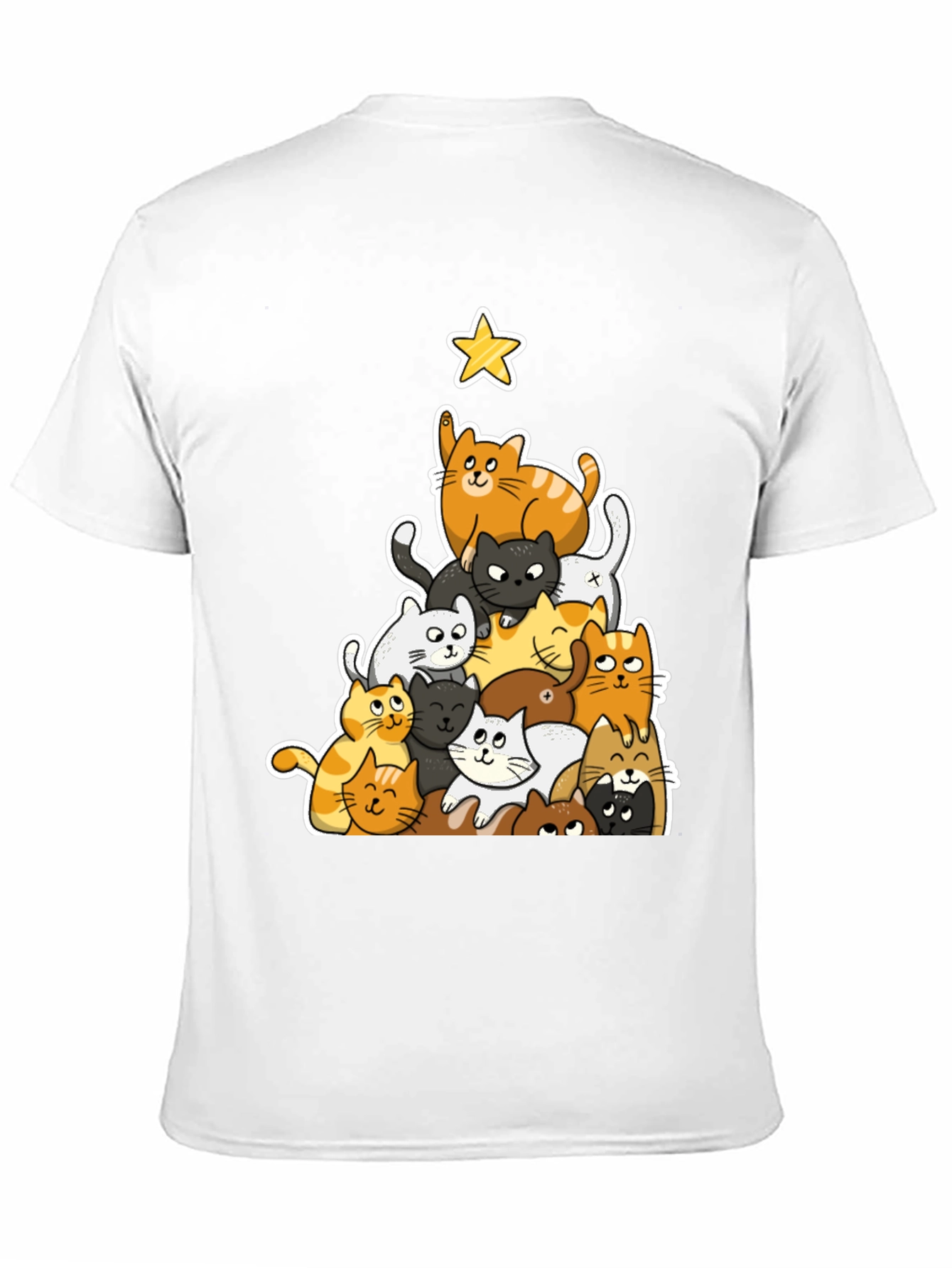 Cat Christmas Tree Graphic Tee
