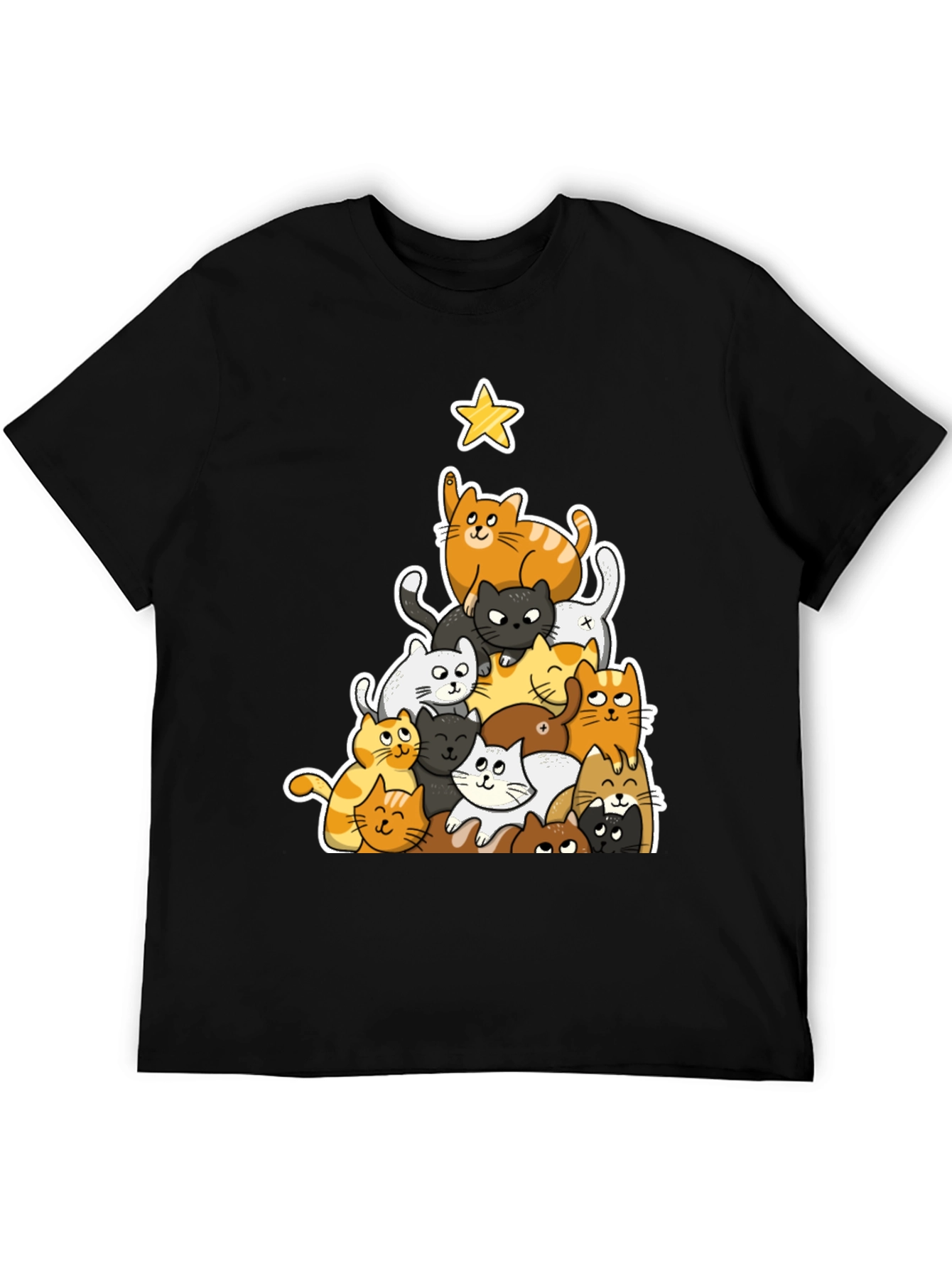Cat Christmas Tree Graphic Tee