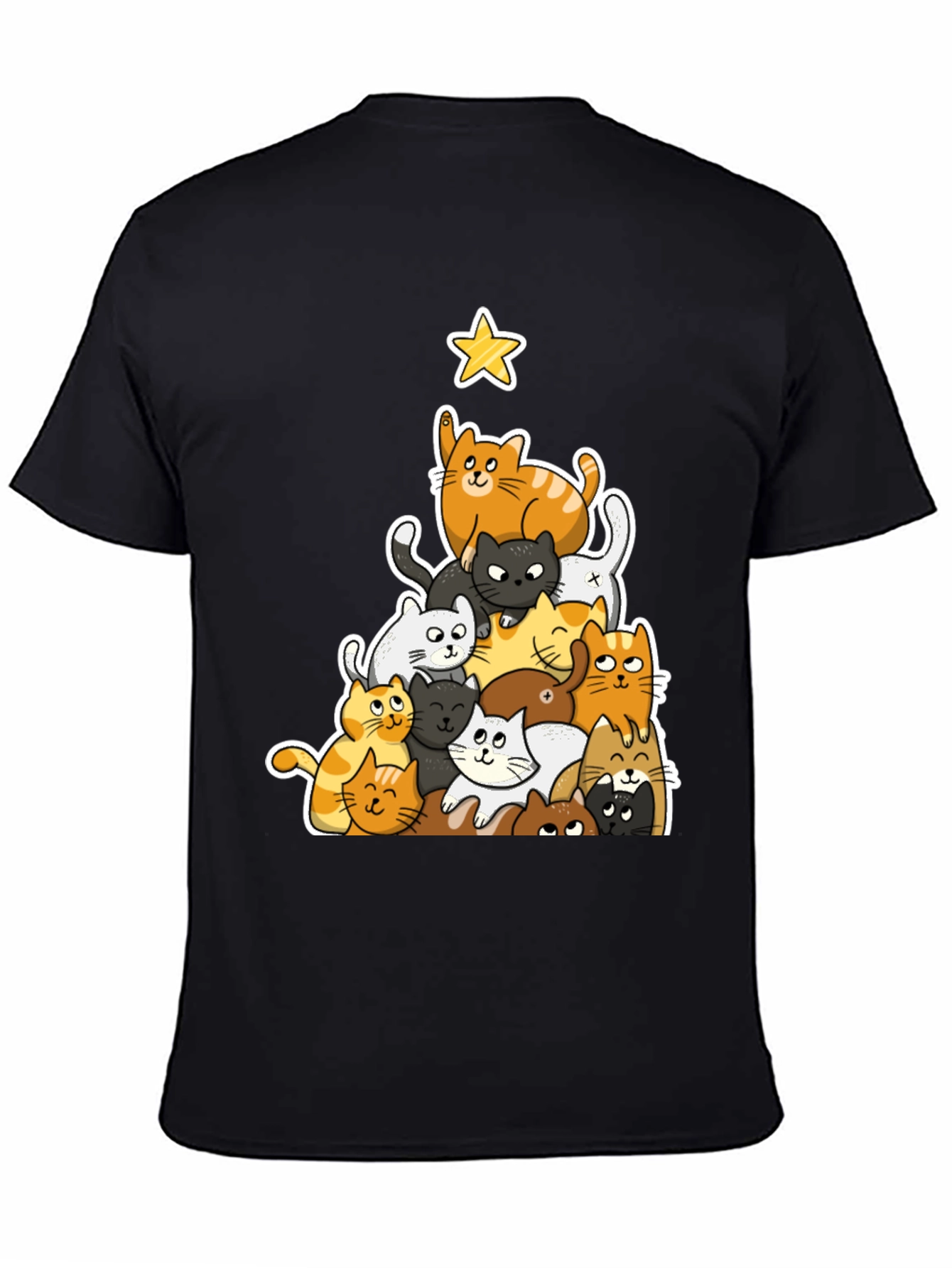 Cat Christmas Tree Graphic Tee