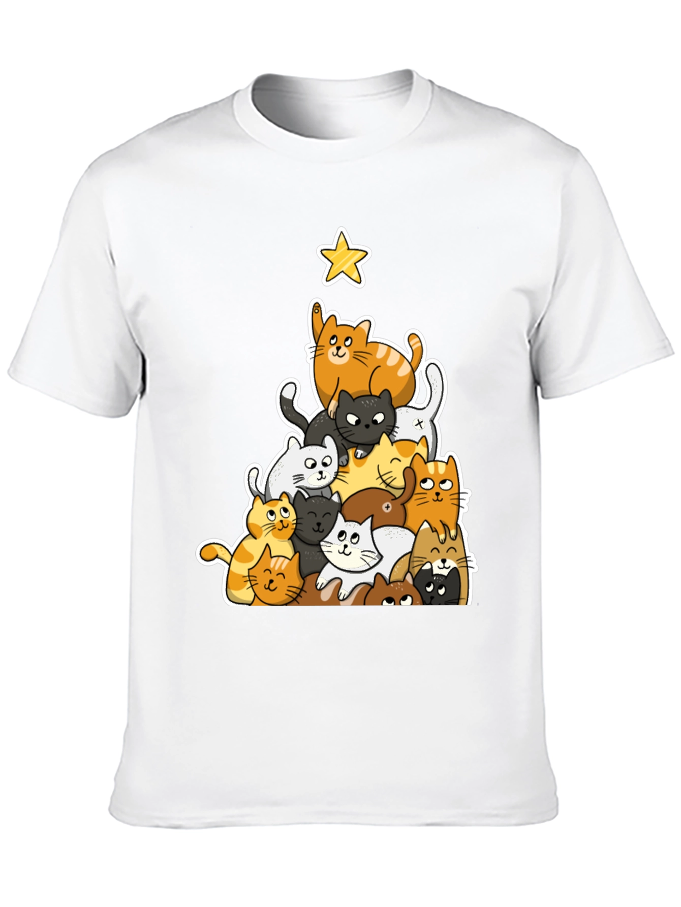Cat Christmas Tree Graphic Tee