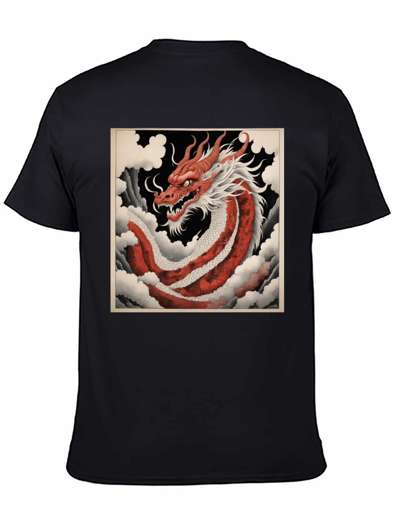 Red Dragon Graphic Tee - Asian Art Style