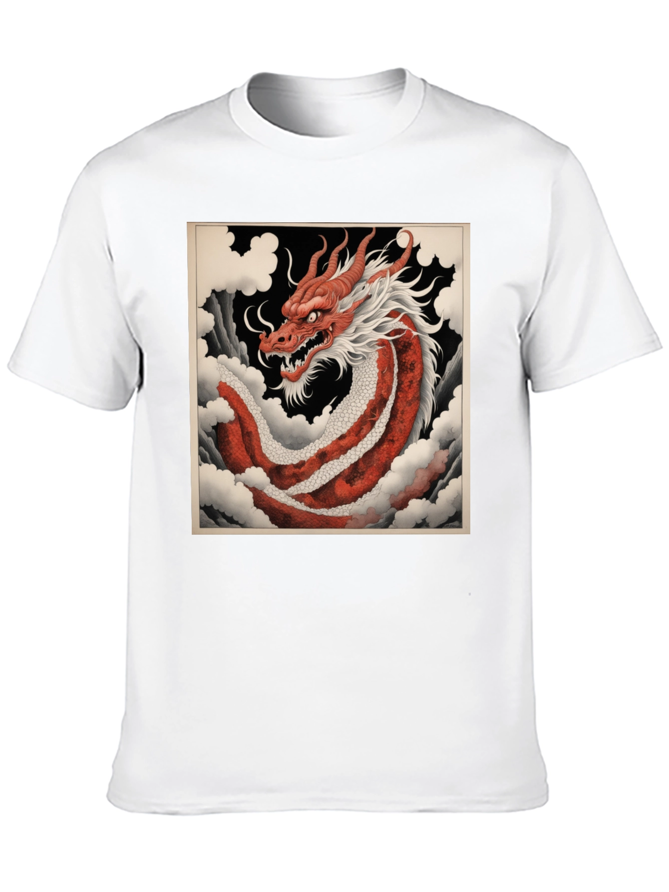 Red Dragon Graphic Tee - Asian Art Style