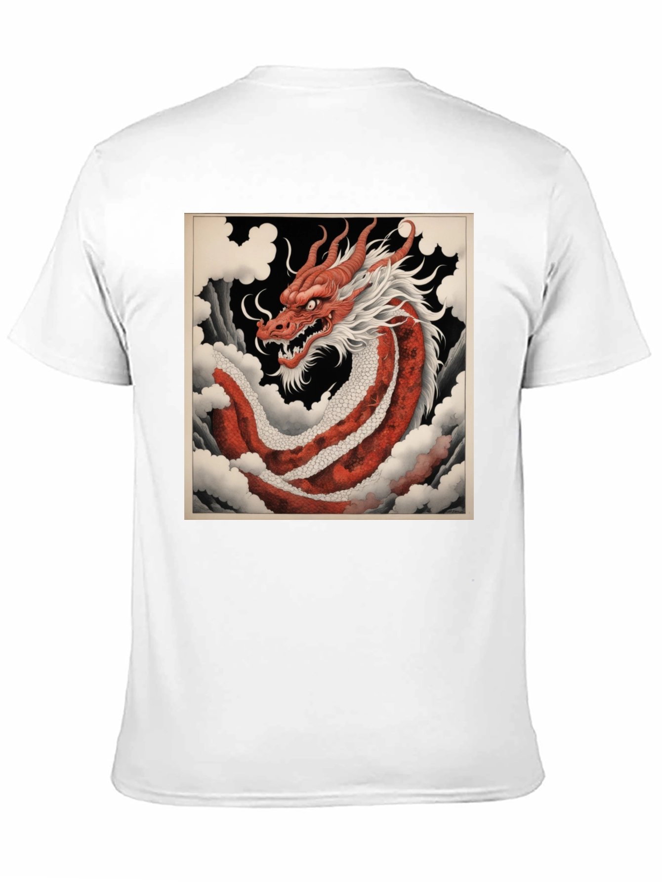 Red Dragon Graphic Tee - Asian Art Style