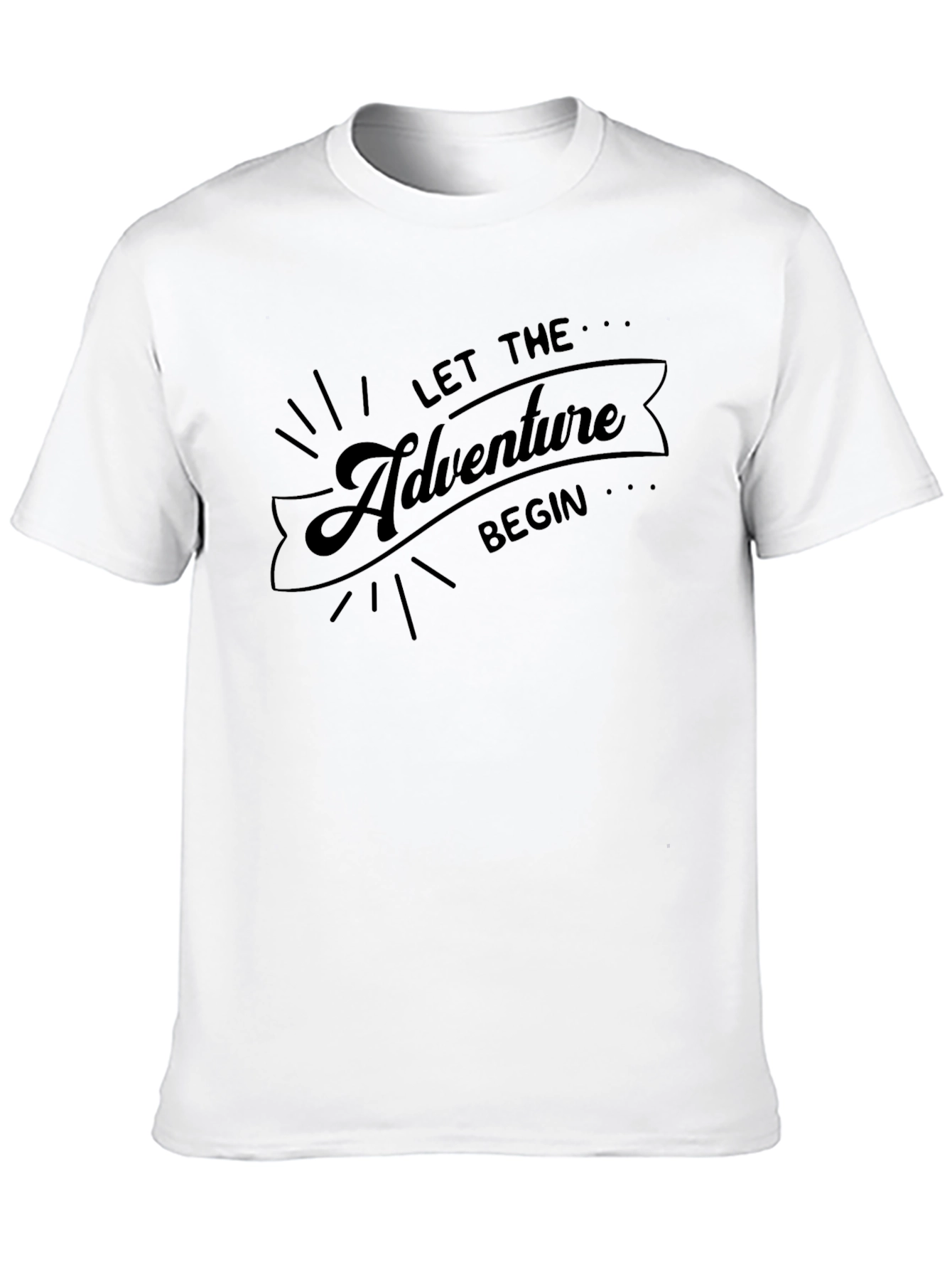 Adventure Begins Black Graphic Tee