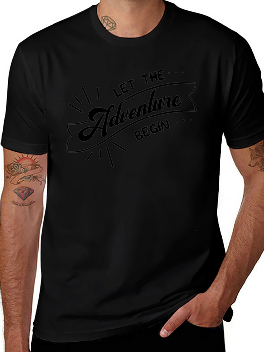 Adventure Begins Black Graphic Tee