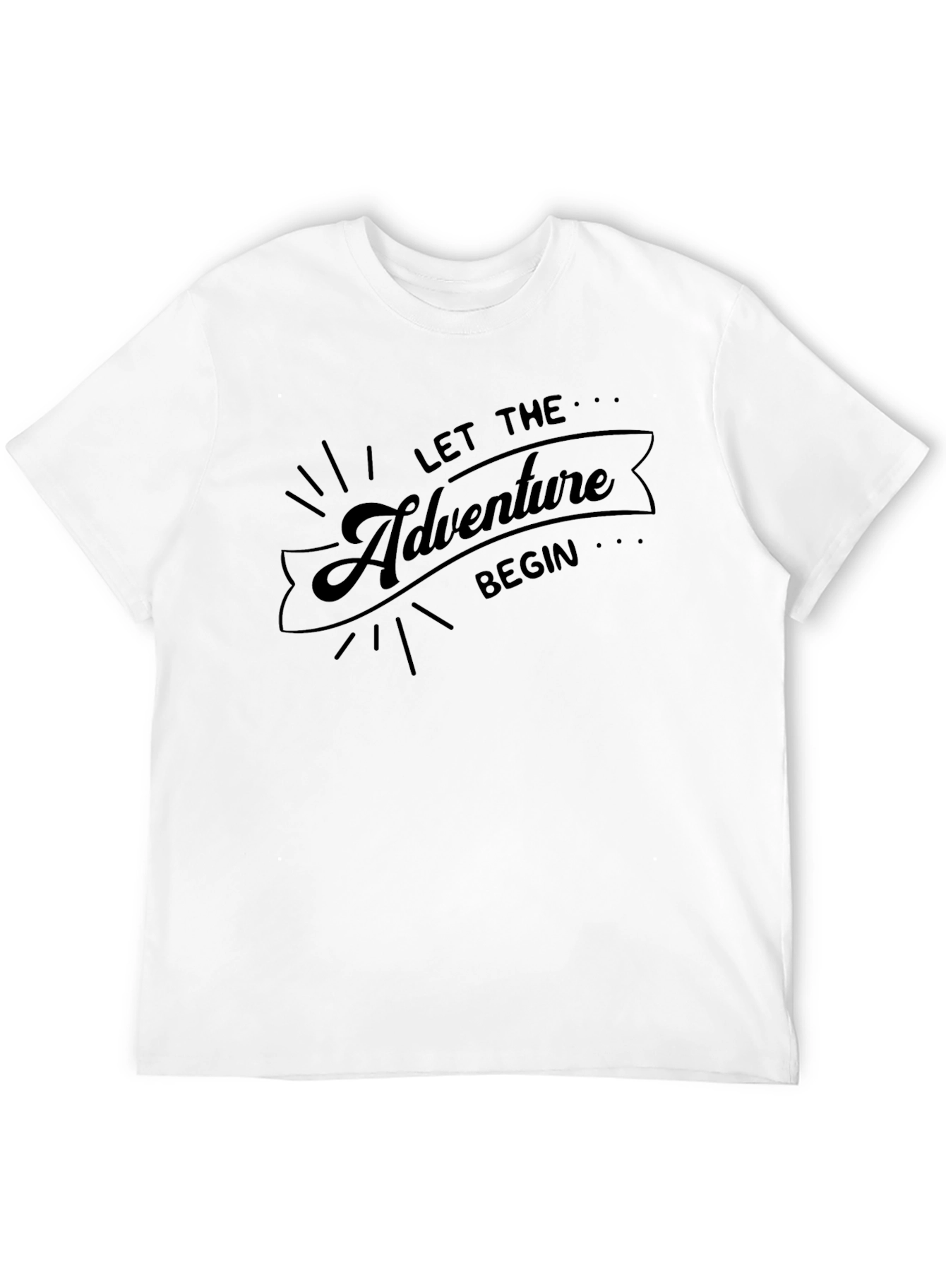 Adventure Begins Black Graphic Tee