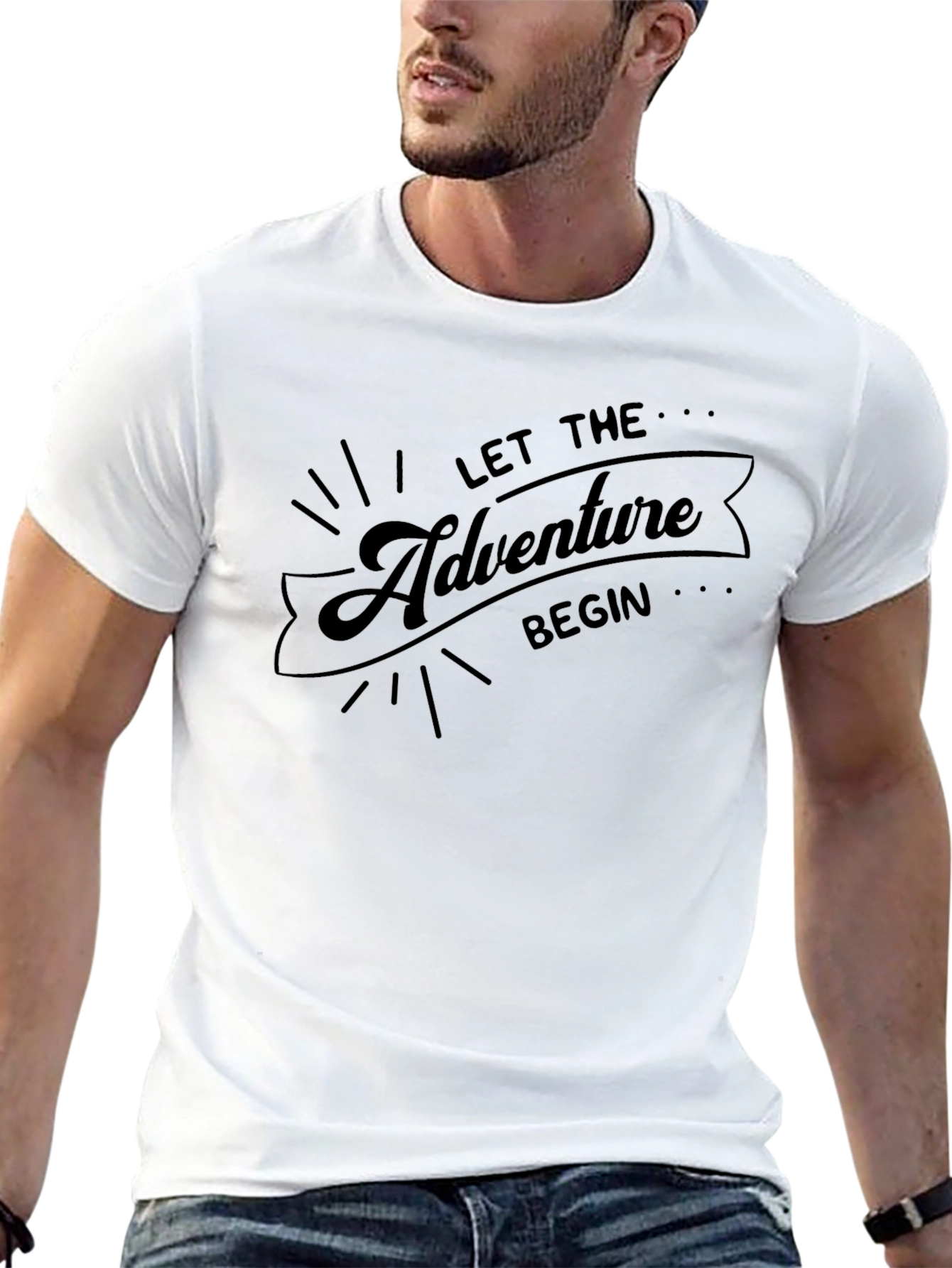 Adventure Begins Black Graphic Tee