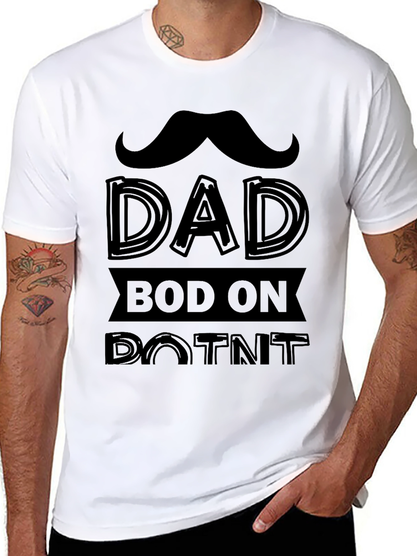 Dad Bod On Point Funny Black T-Shirt