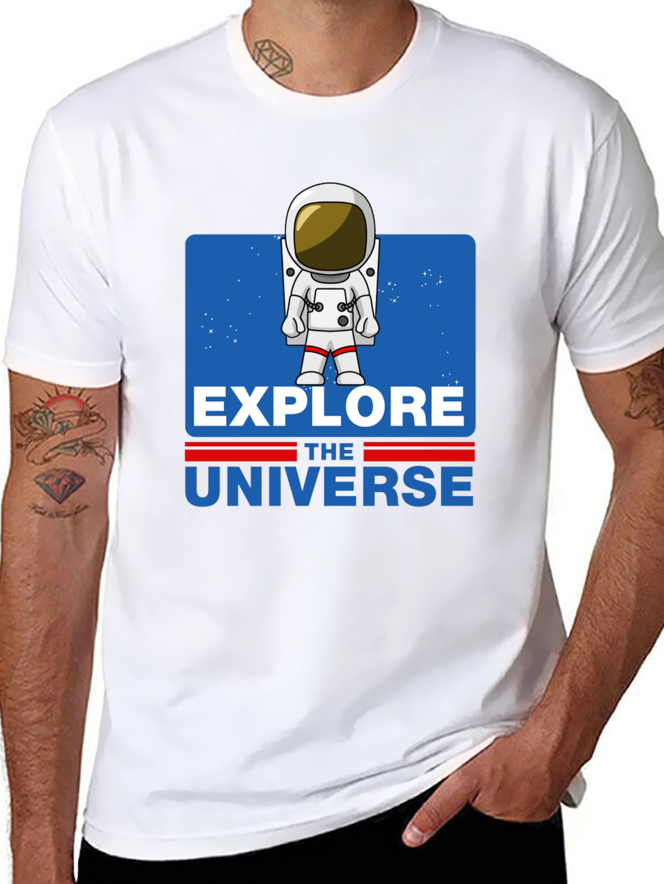 Explore the Universe Graphic Tee - Astronaut Design