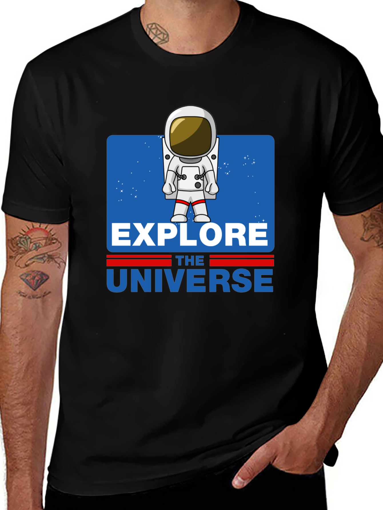 Explore the Universe Graphic Tee - Astronaut Design