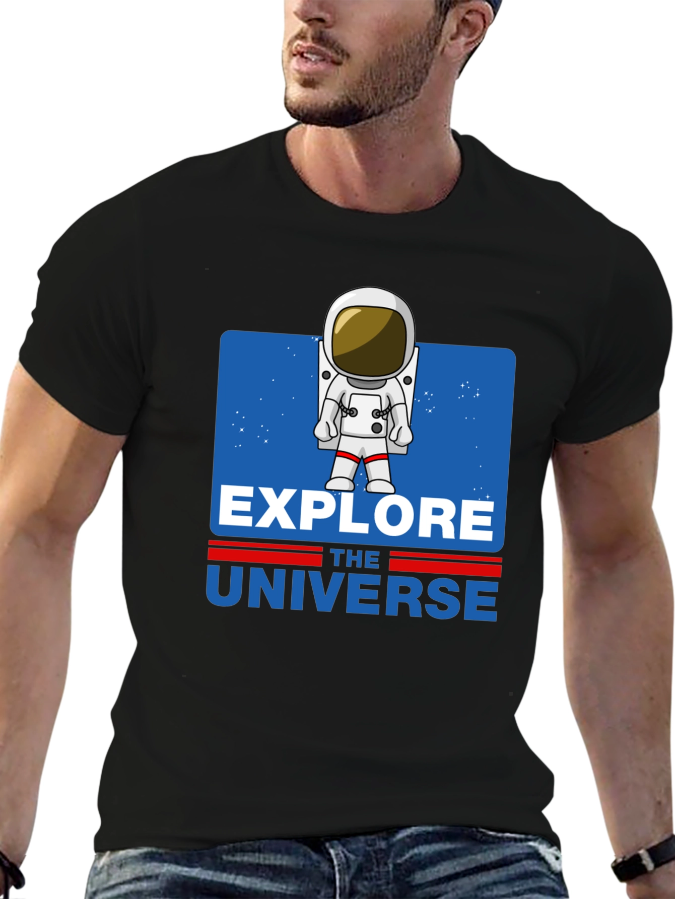 Explore the Universe Graphic Tee - Astronaut Design