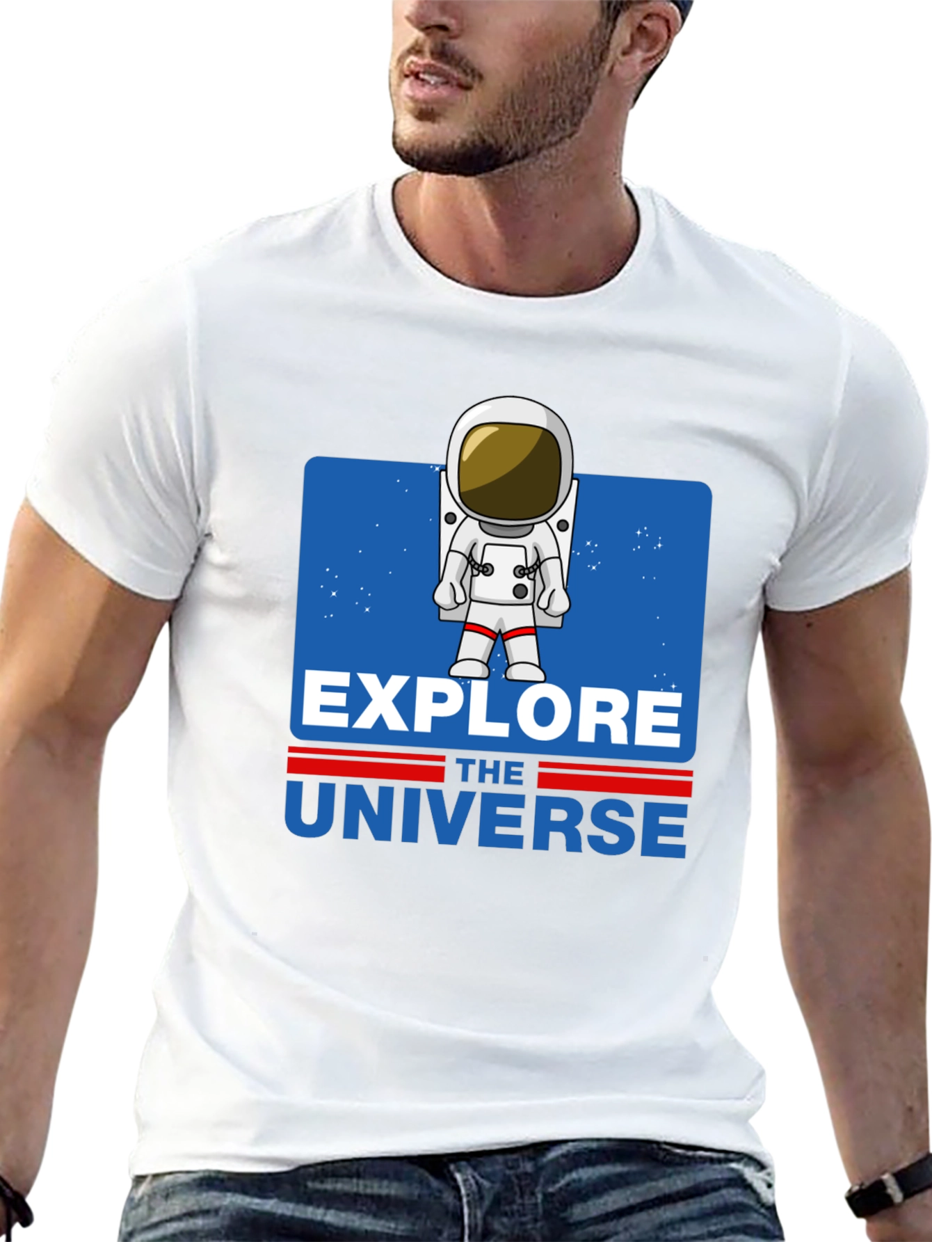Explore the Universe Graphic Tee - Astronaut Design