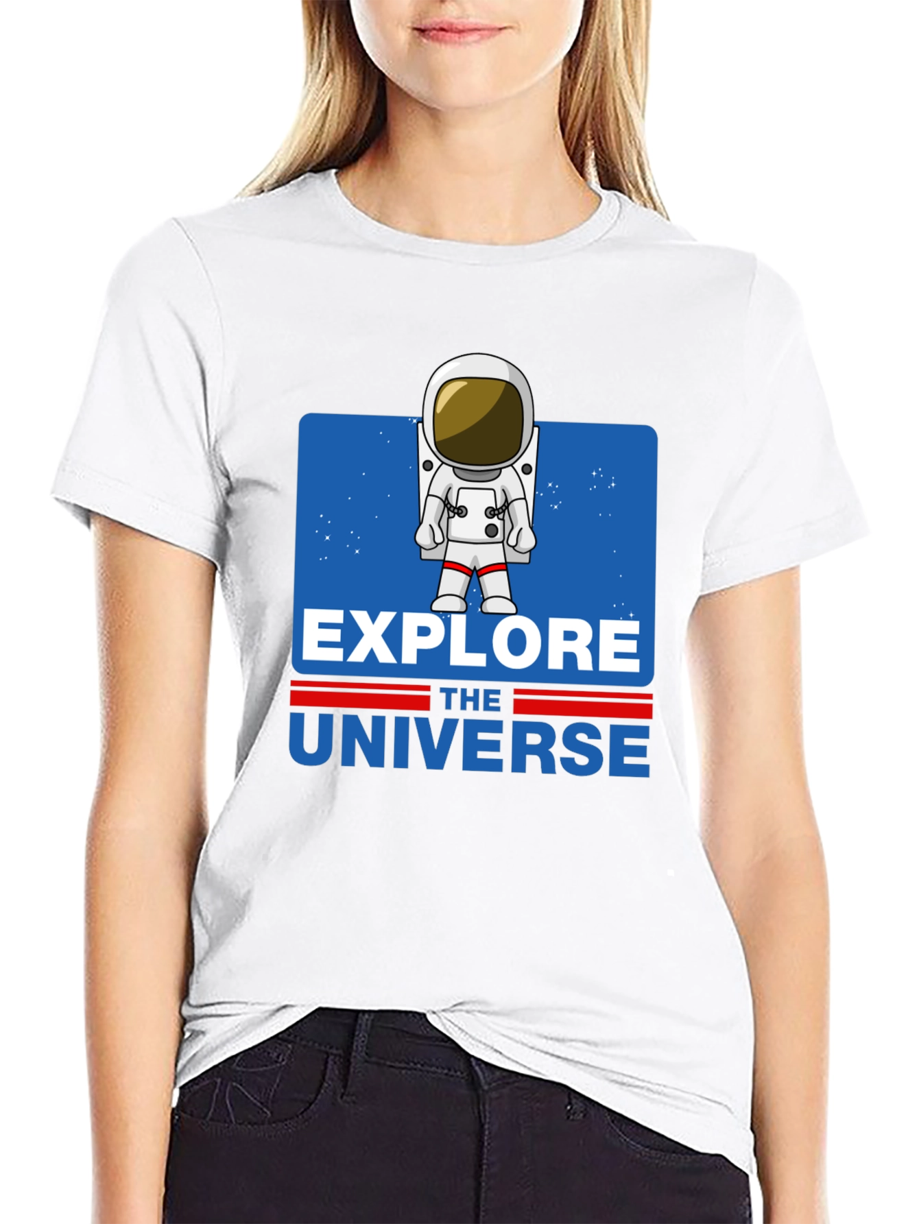 Explore the Universe Graphic Tee - Astronaut Design
