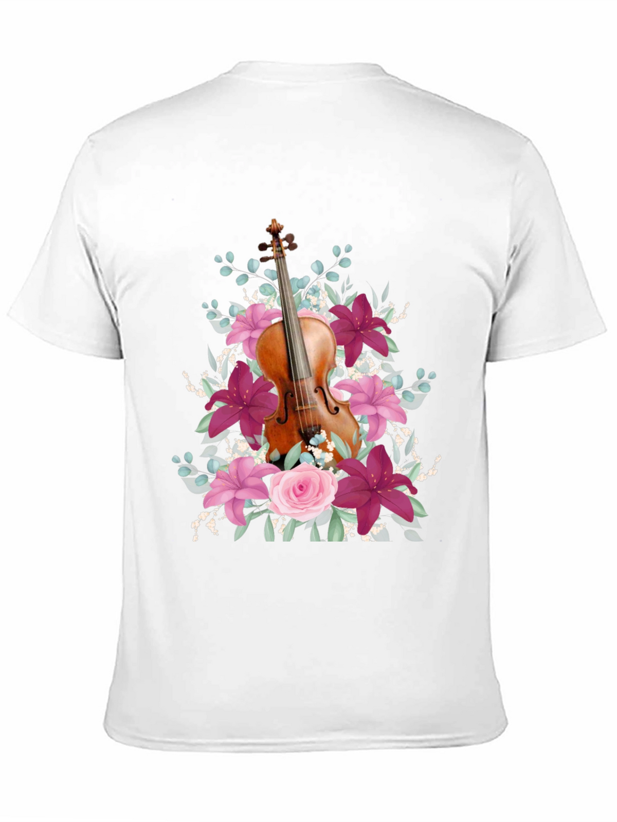 Floral Violin T-Shirt - Music Lover Tee