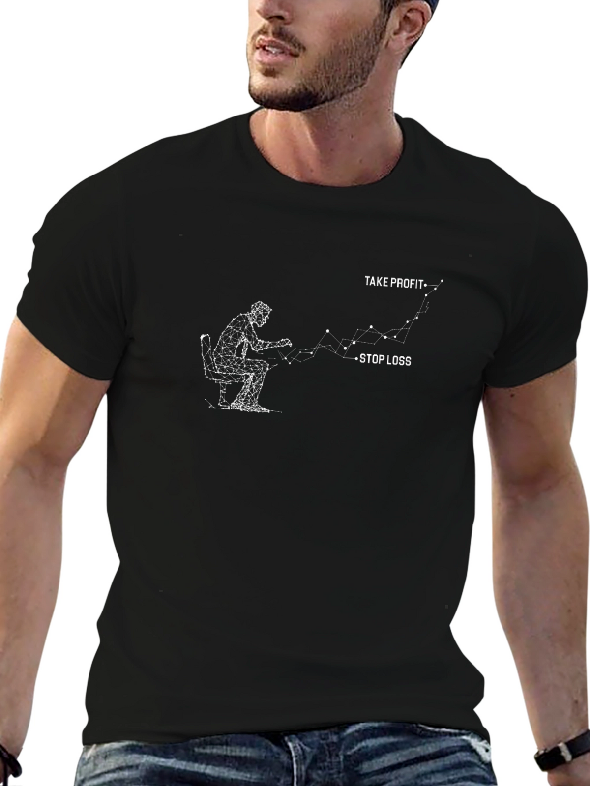 Take Profit T-Shirt: Geometric Trader Design