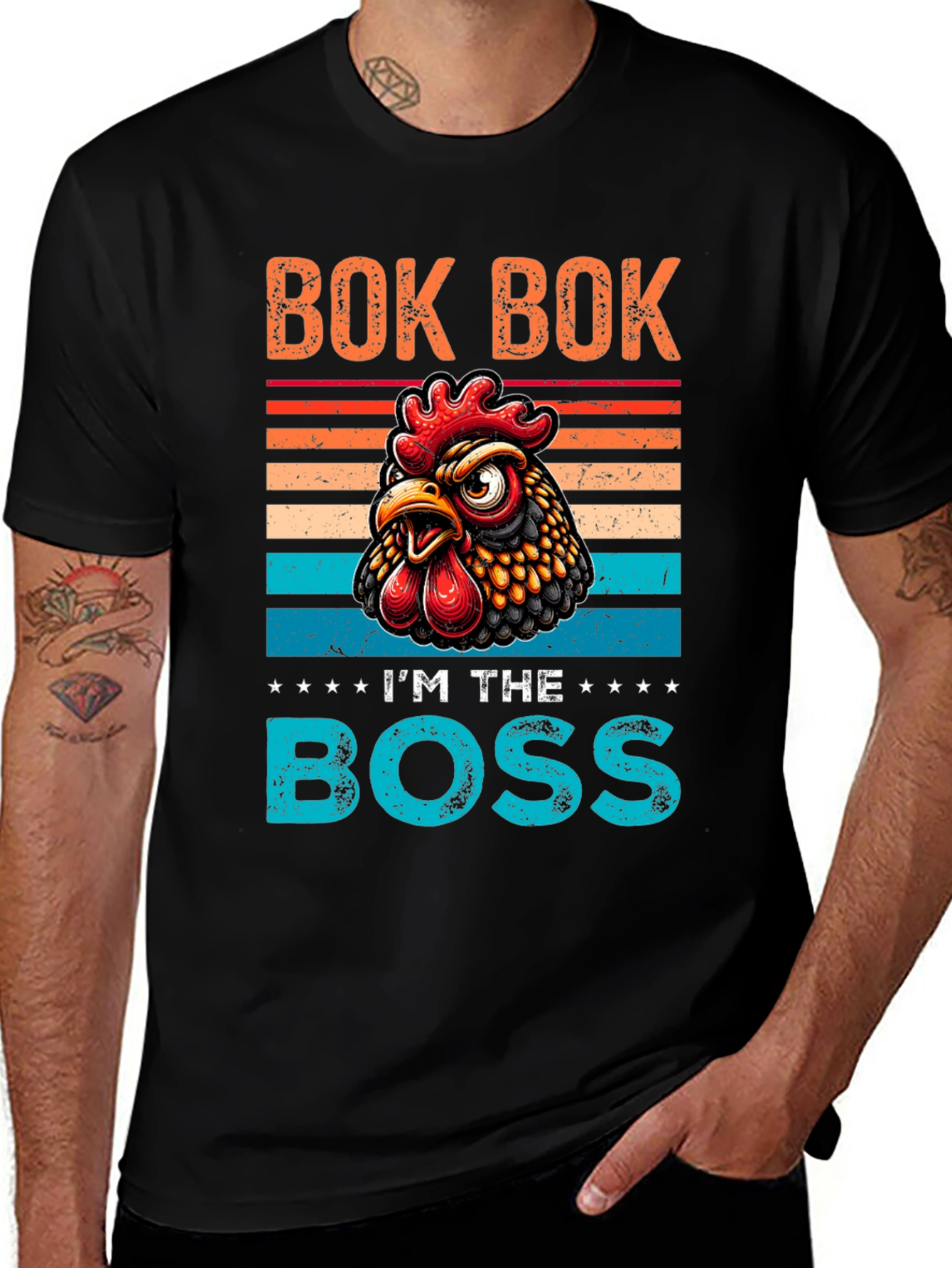 Bok Bok Im the Boss Chicken T-Shirt