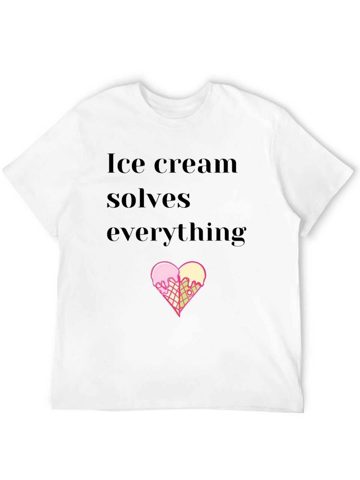 Ice Cream Solves Everything Black T-Shirt