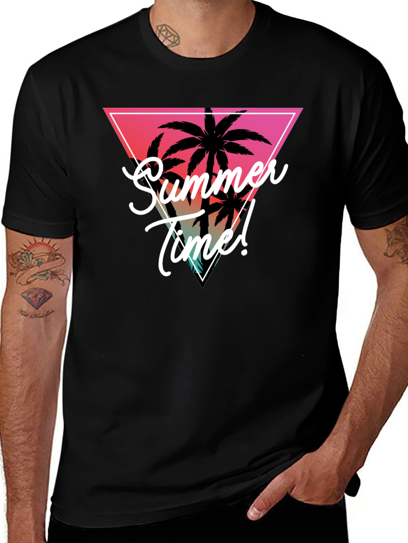 Summer Time Palm Tree Graphic Tee - Tropical Vibes
