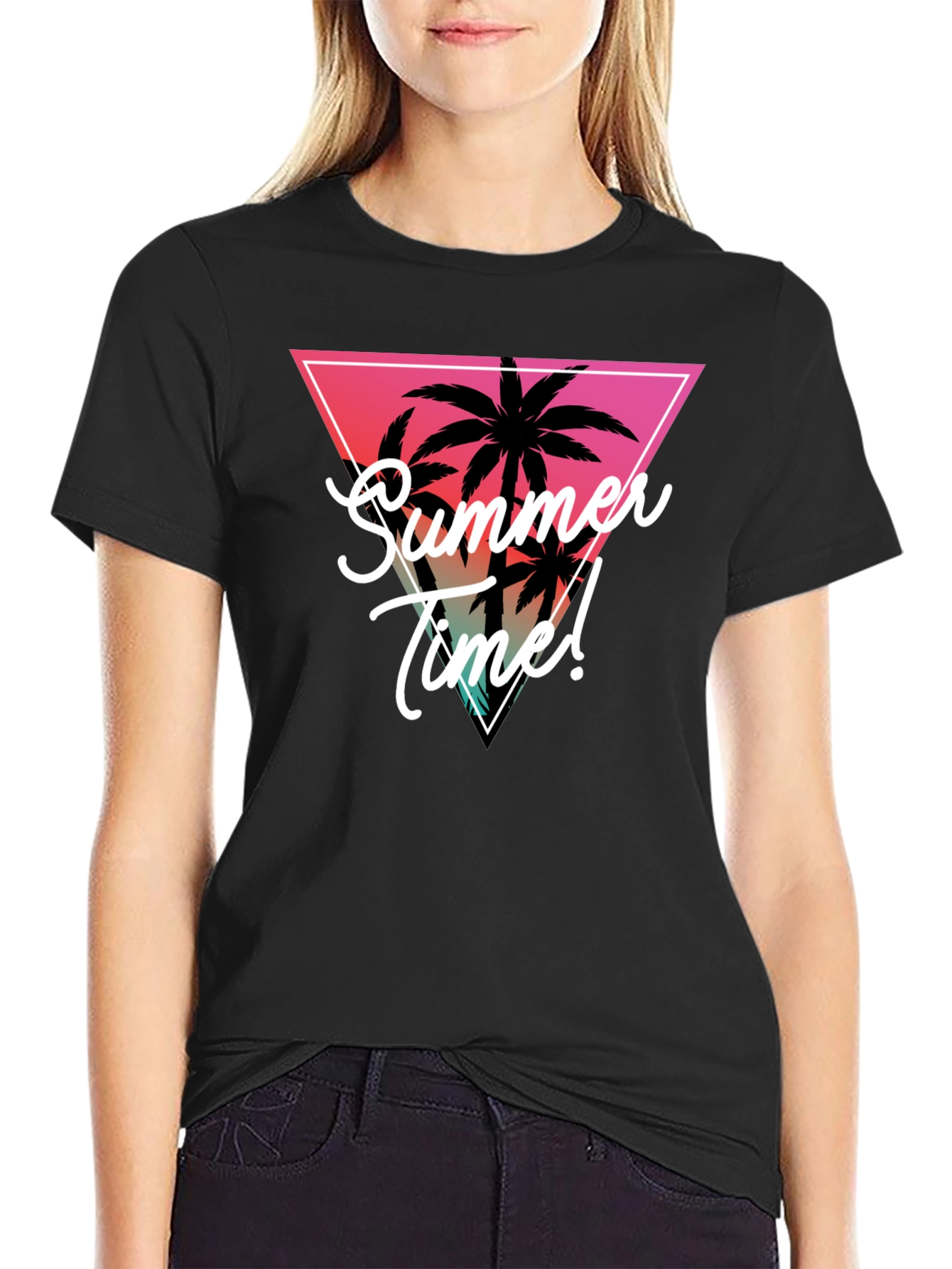 Summer Time Palm Tree Graphic Tee - Tropical Vibes