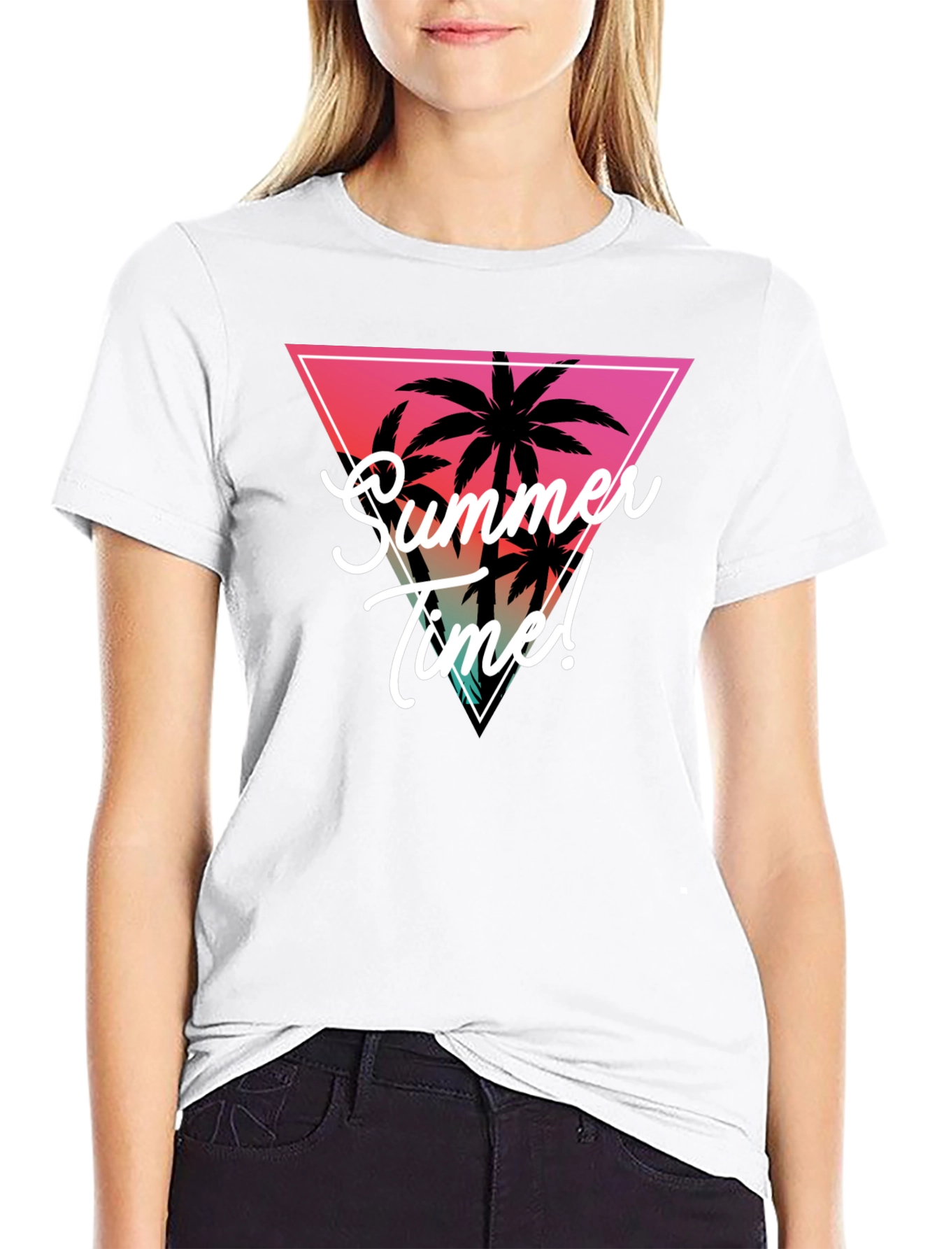 Summer Time Palm Tree Graphic Tee - Tropical Vibes