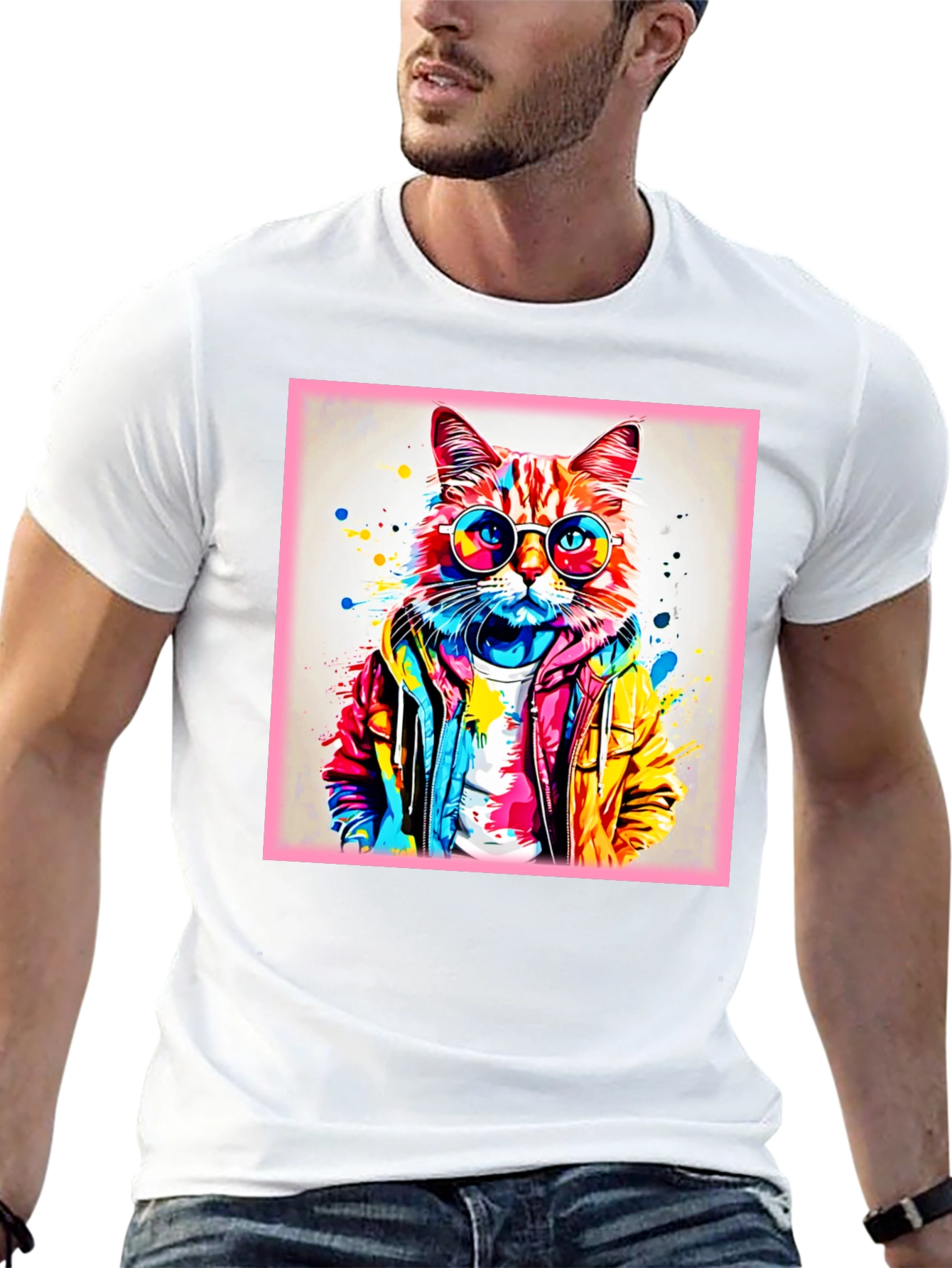 Cool Cat T-Shirt - Graphic Tee for Men