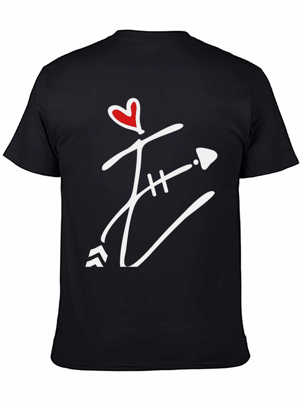 Heart Arrow Graphic Tee - Mens Black T-Shirt