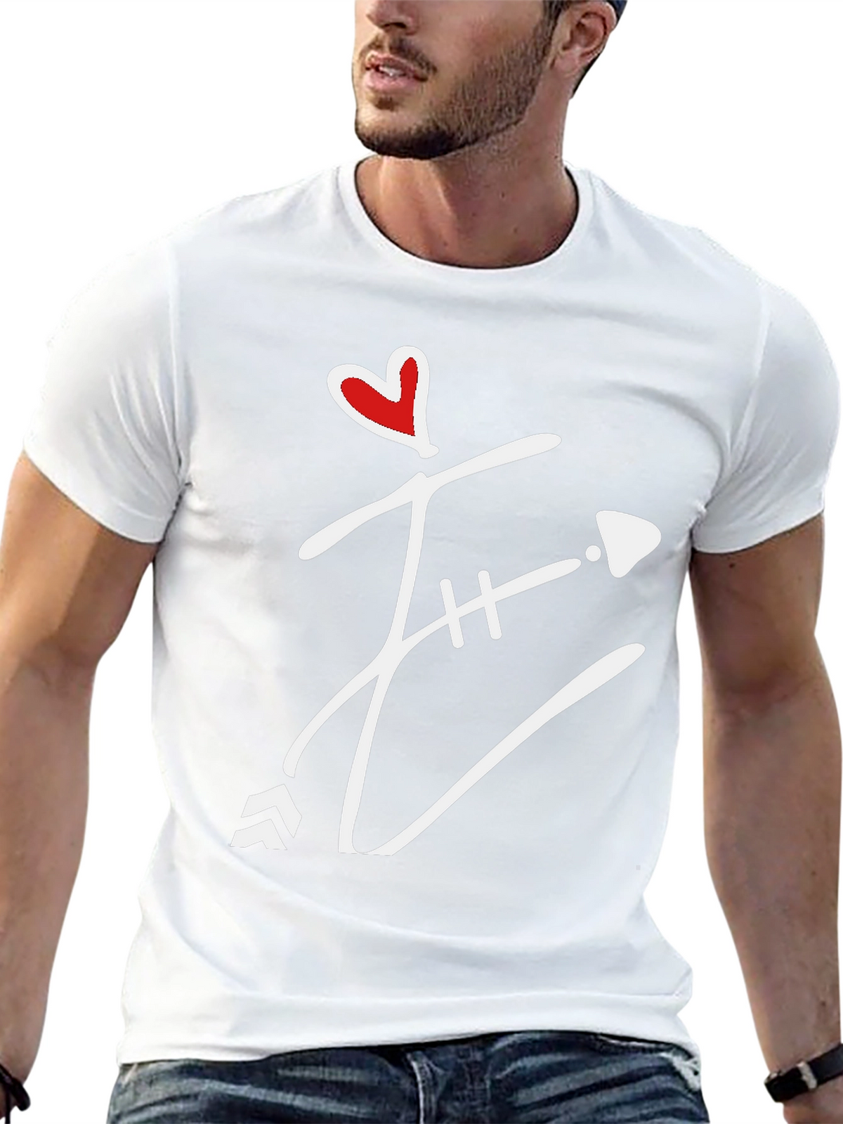 Heart Arrow Graphic Tee - Mens Black T-Shirt