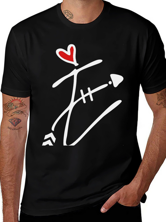 Heart Arrow Graphic Tee - Mens Black T-Shirt