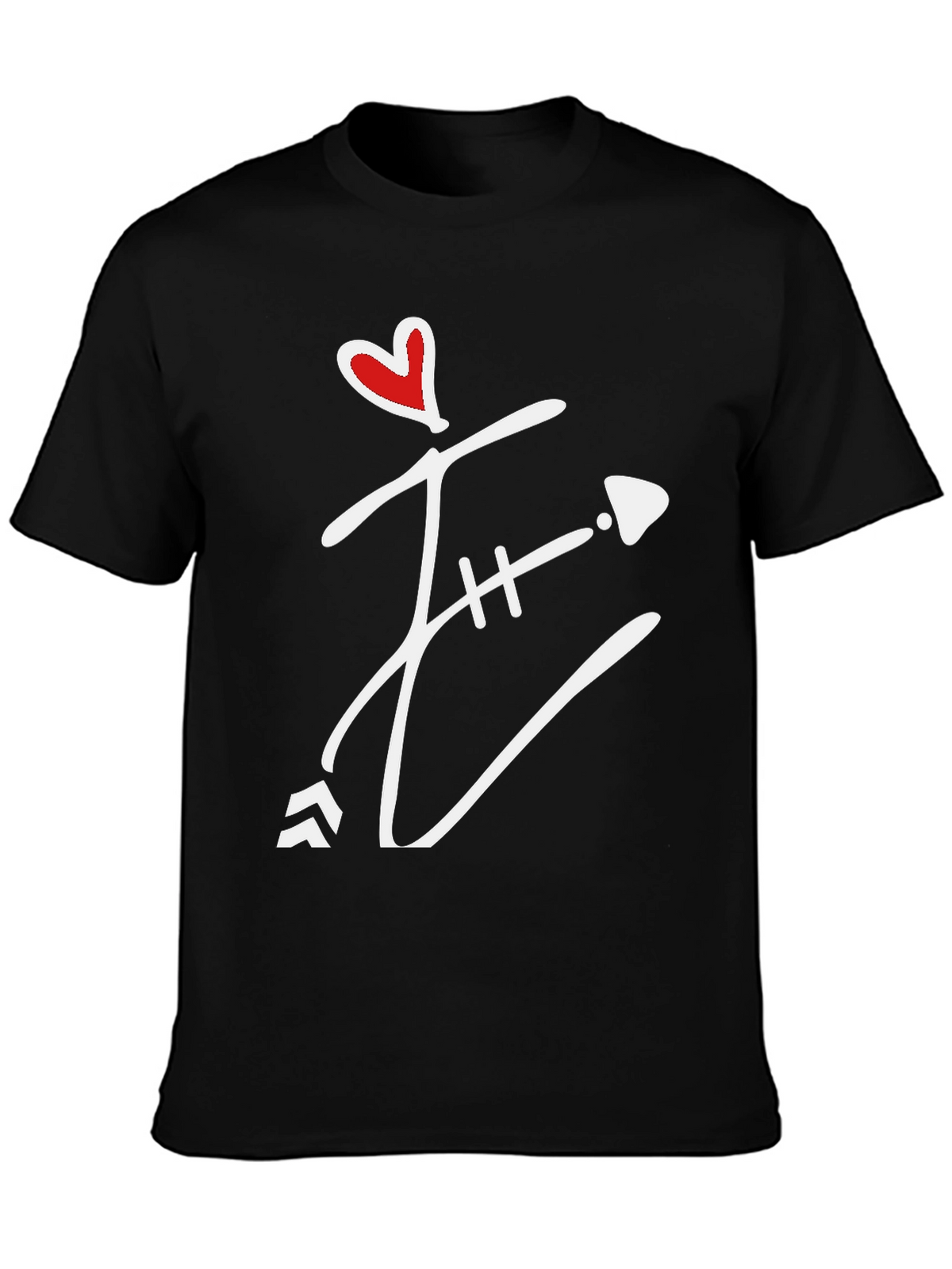 Heart Arrow Graphic Tee - Mens Black T-Shirt
