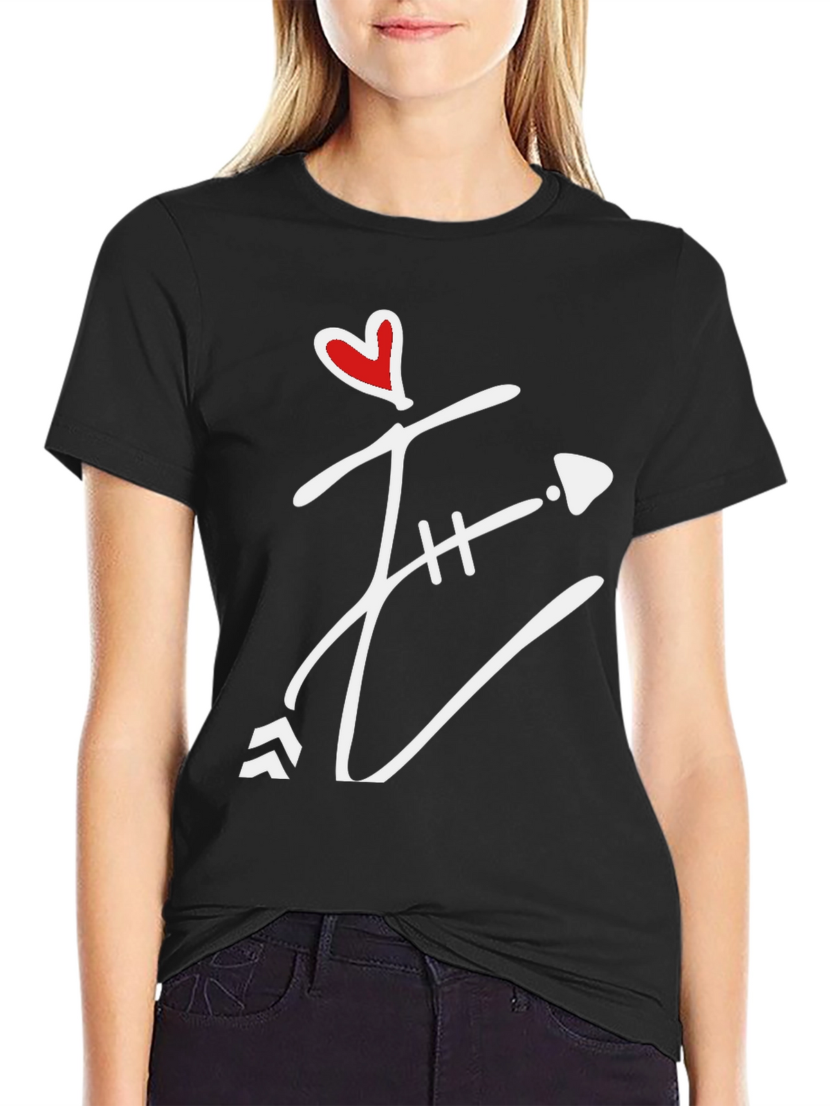 Heart Arrow Graphic Tee - Mens Black T-Shirt