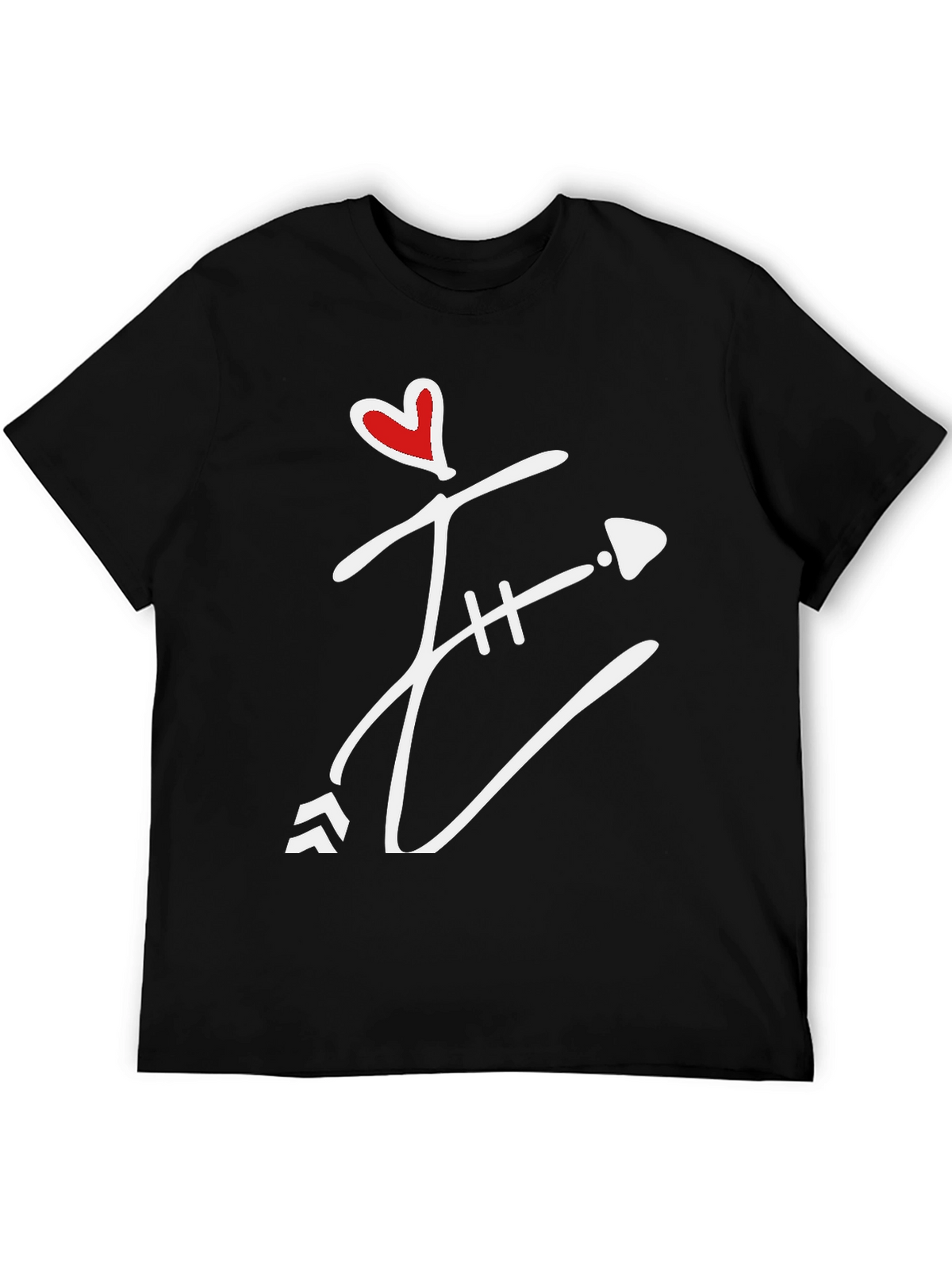 Heart Arrow Graphic Tee - Mens Black T-Shirt