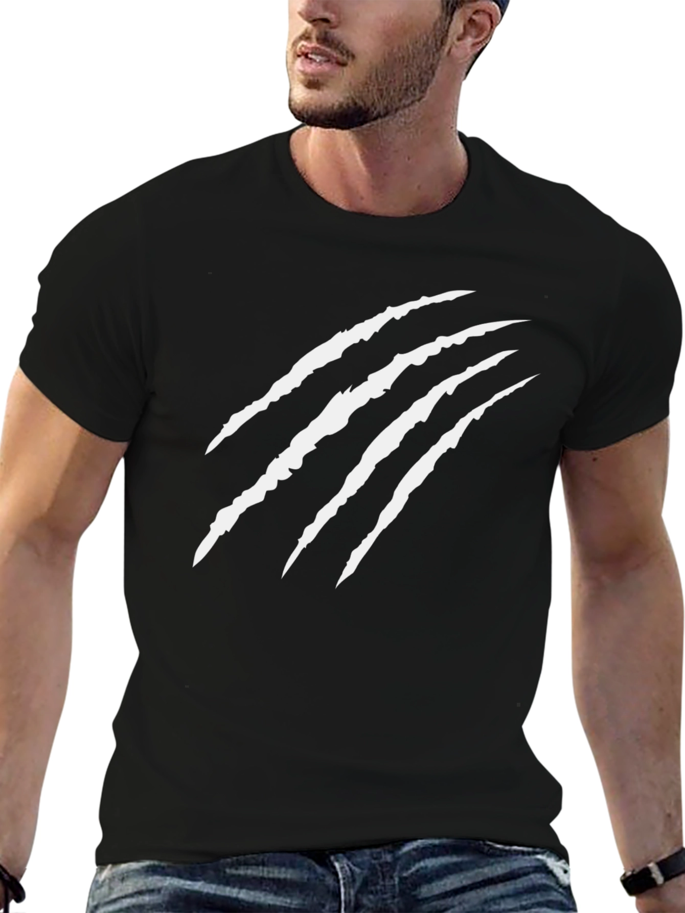 Claw Mark Graphic Black T-Shirt