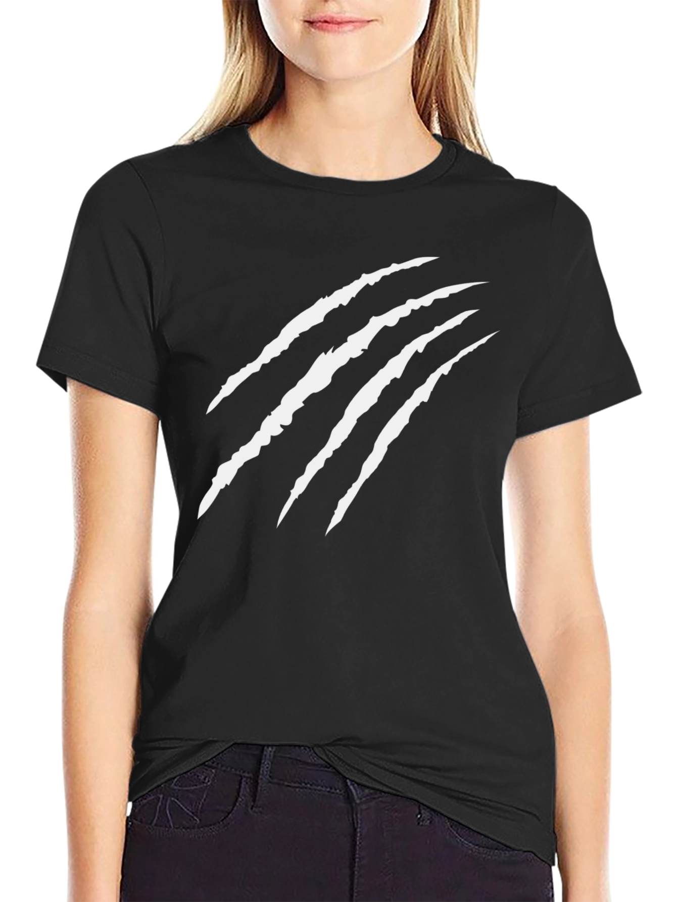 Claw Mark Graphic Black T-Shirt