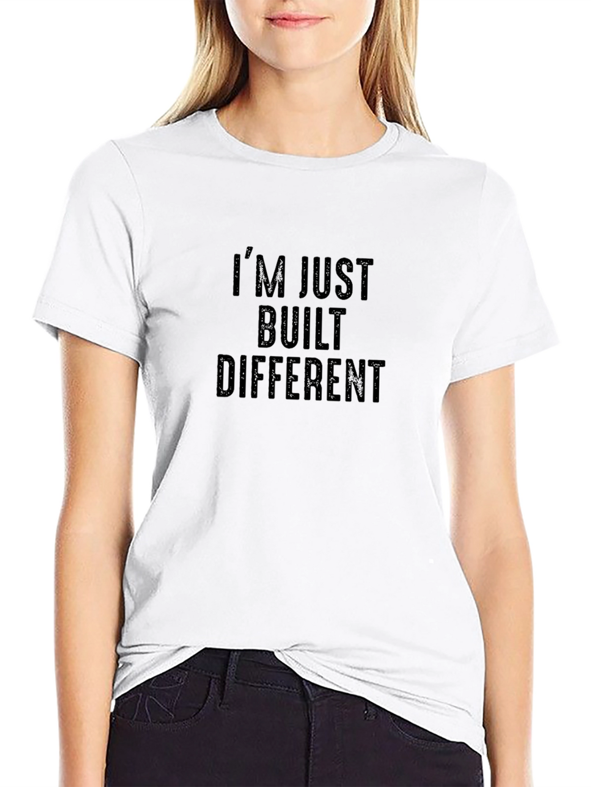 Im Just Built Different Black Graphic Tee