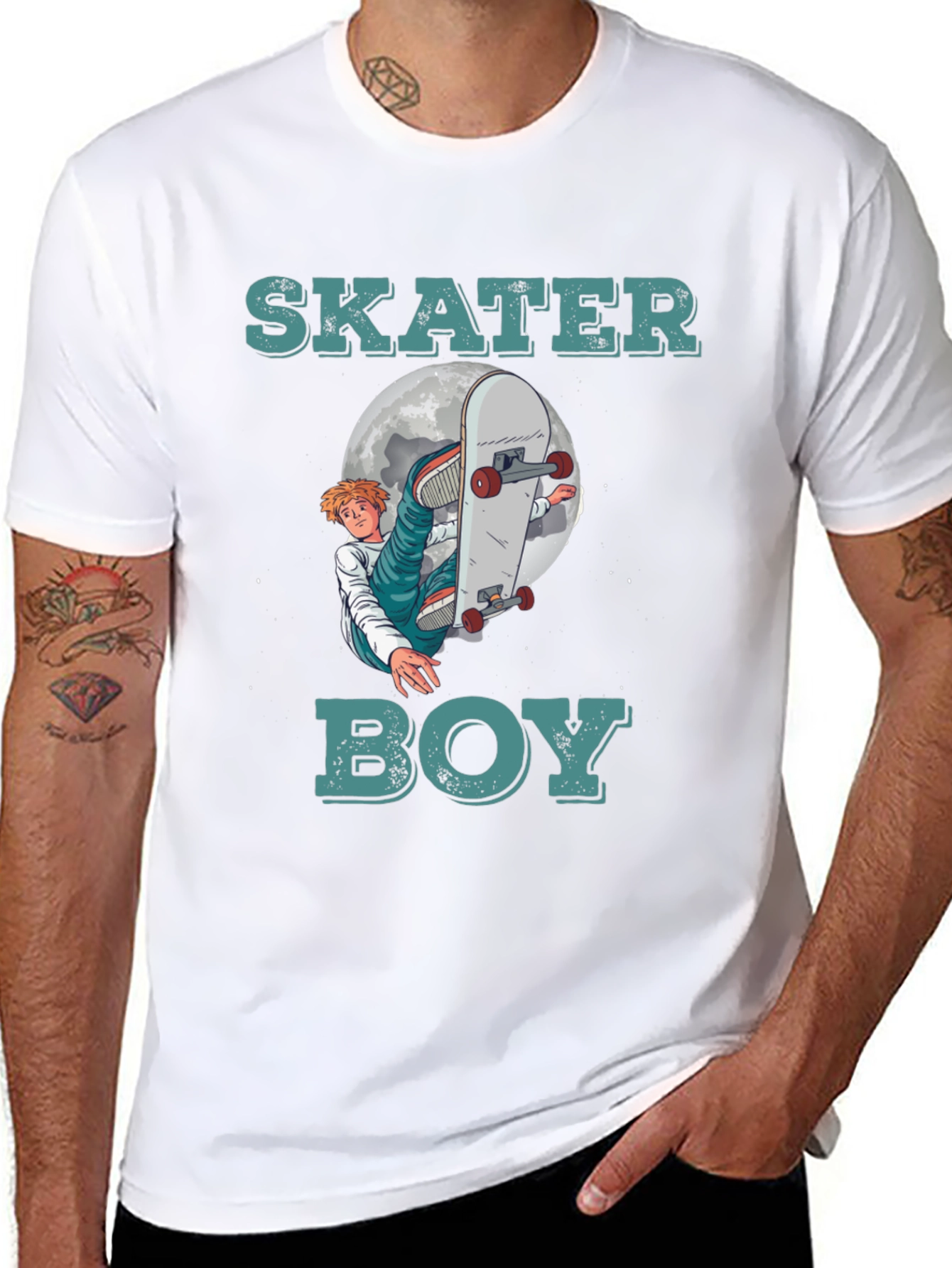 Skater Boy Graphic T-Shirt - Trendy Tee